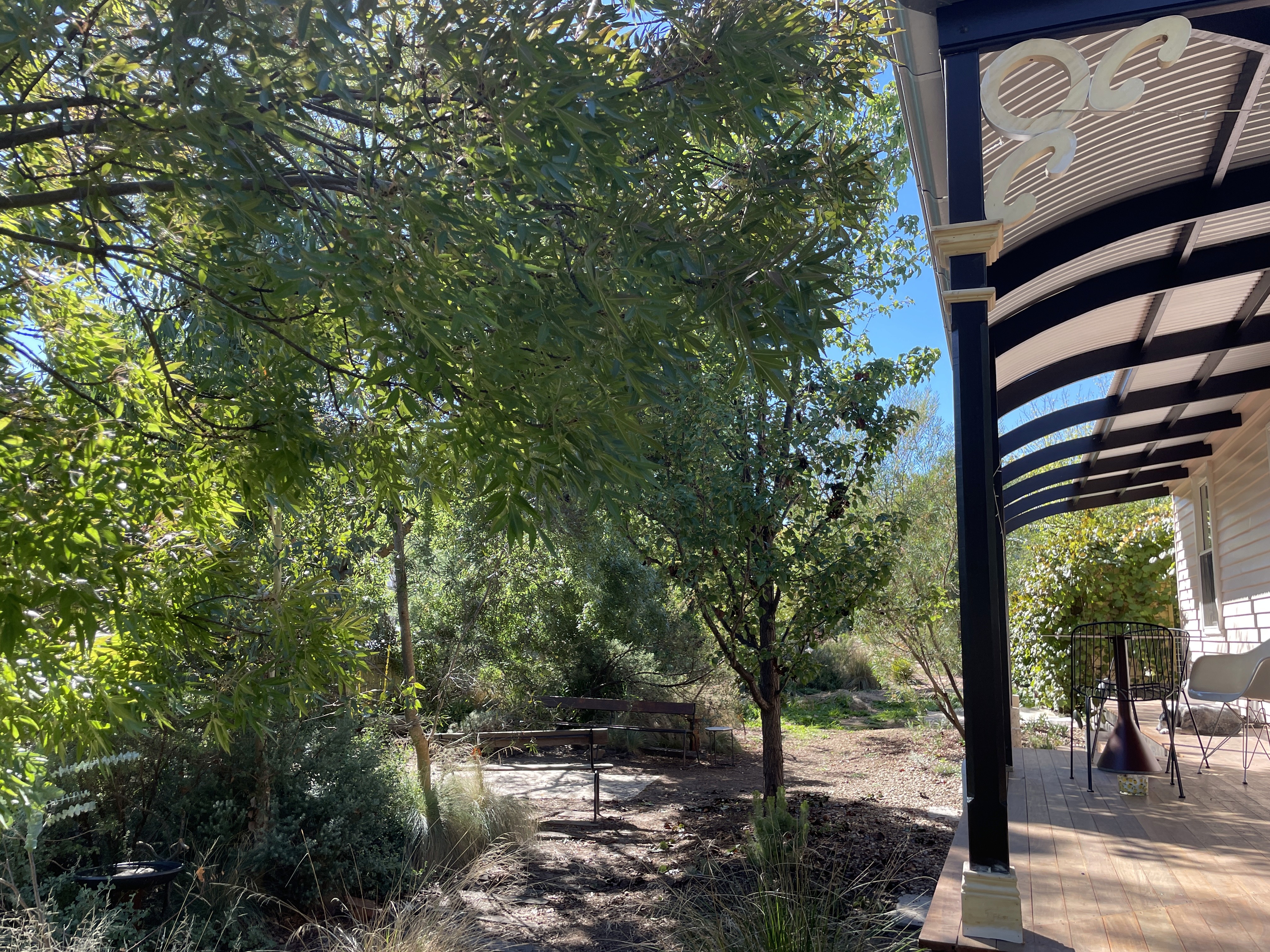 Verandah looking out to a garden