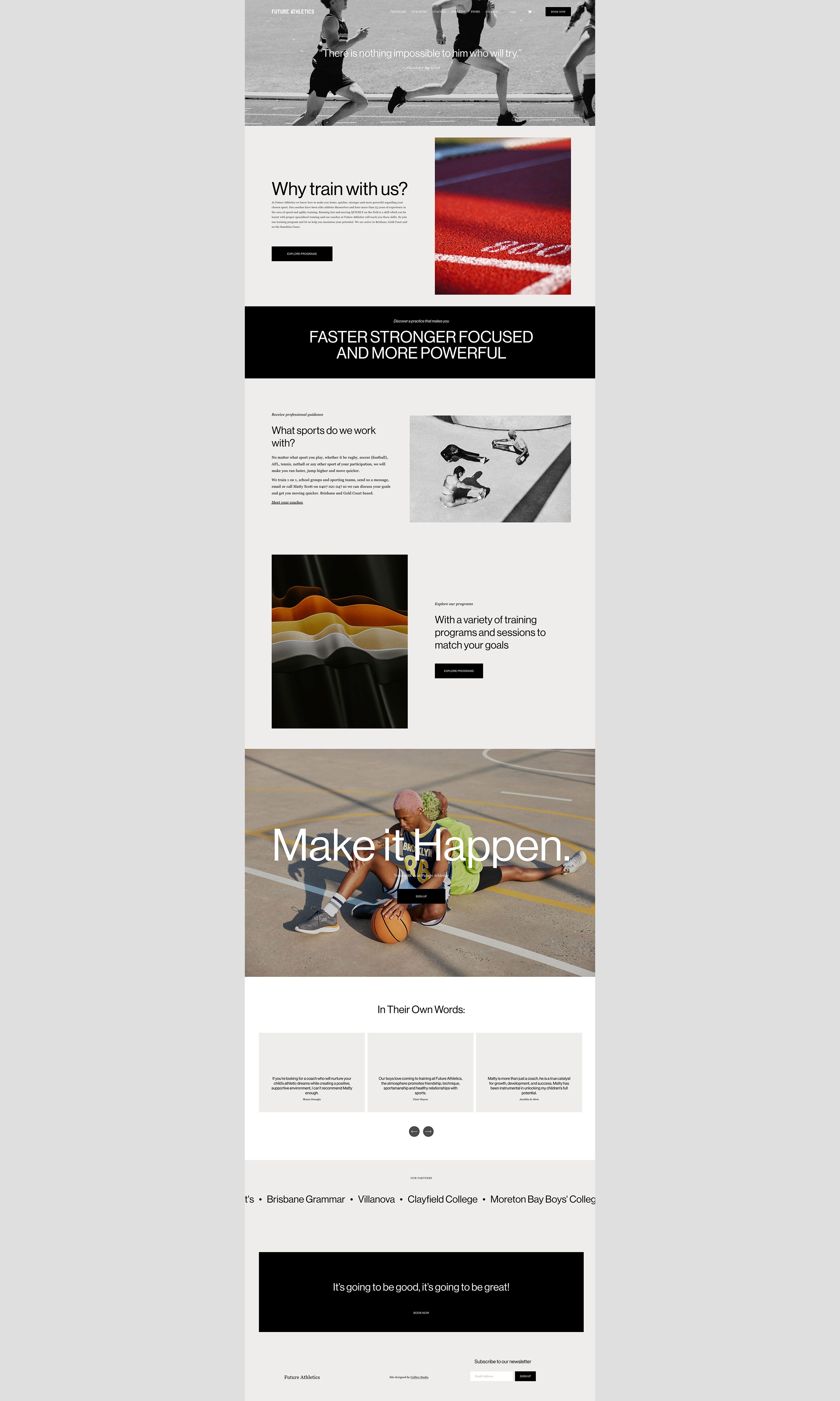 Marketing, strategy, web design and content for Future Athletics