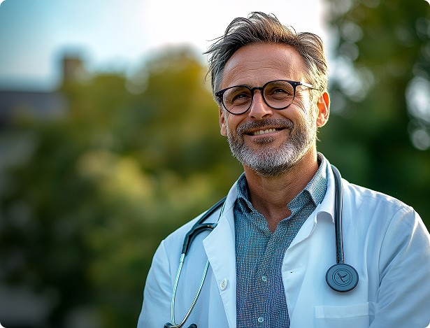 Médecin en blouse blanche