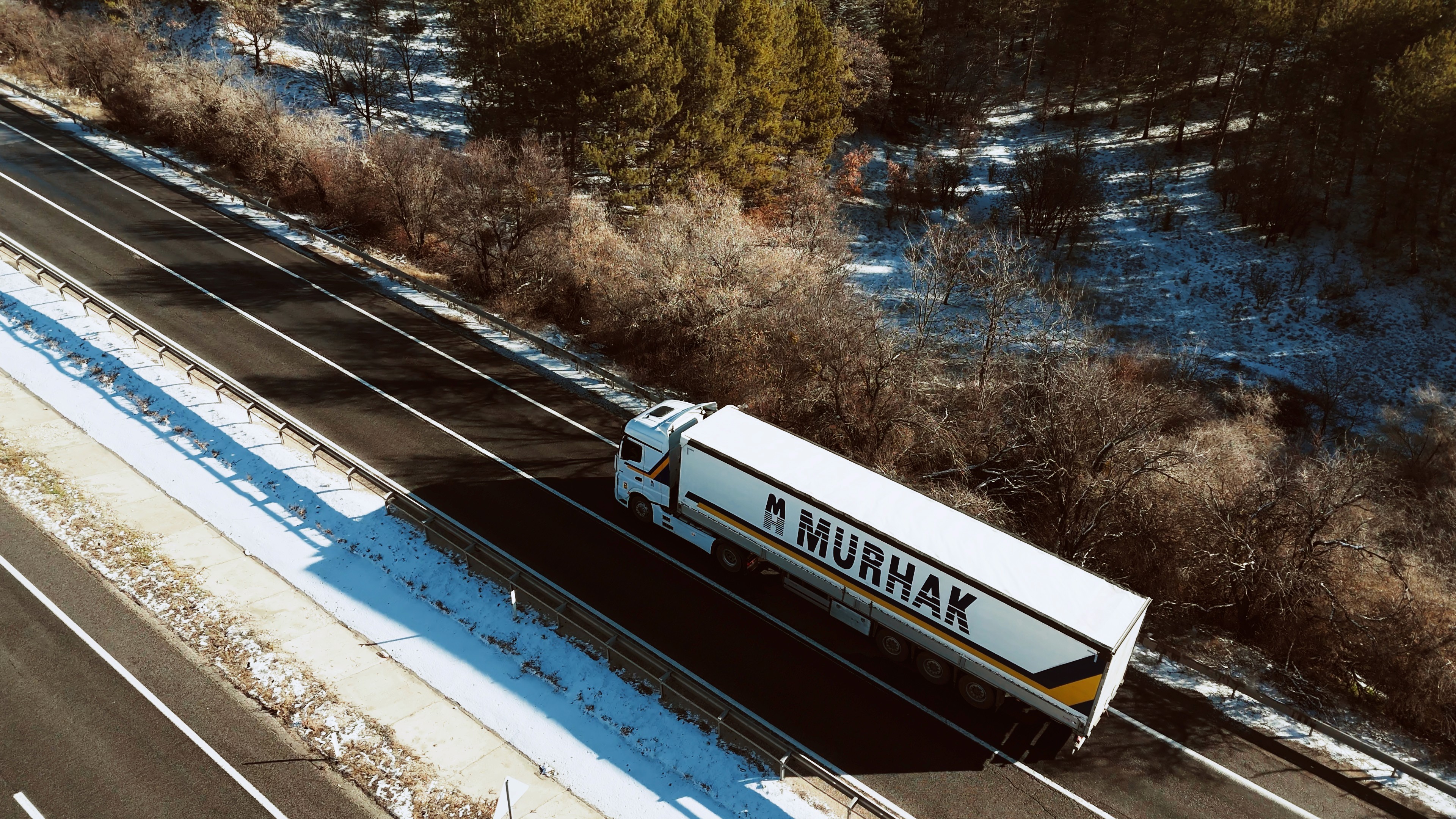 White truck on road