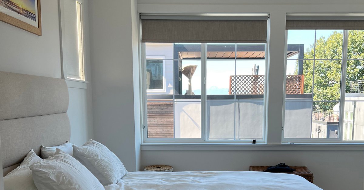 Before Photo of the Queen Anne Walkup Master Bedroom in this Seattle, Washington home by Sherri Monte, interior designer at, Elegant Simplicity.