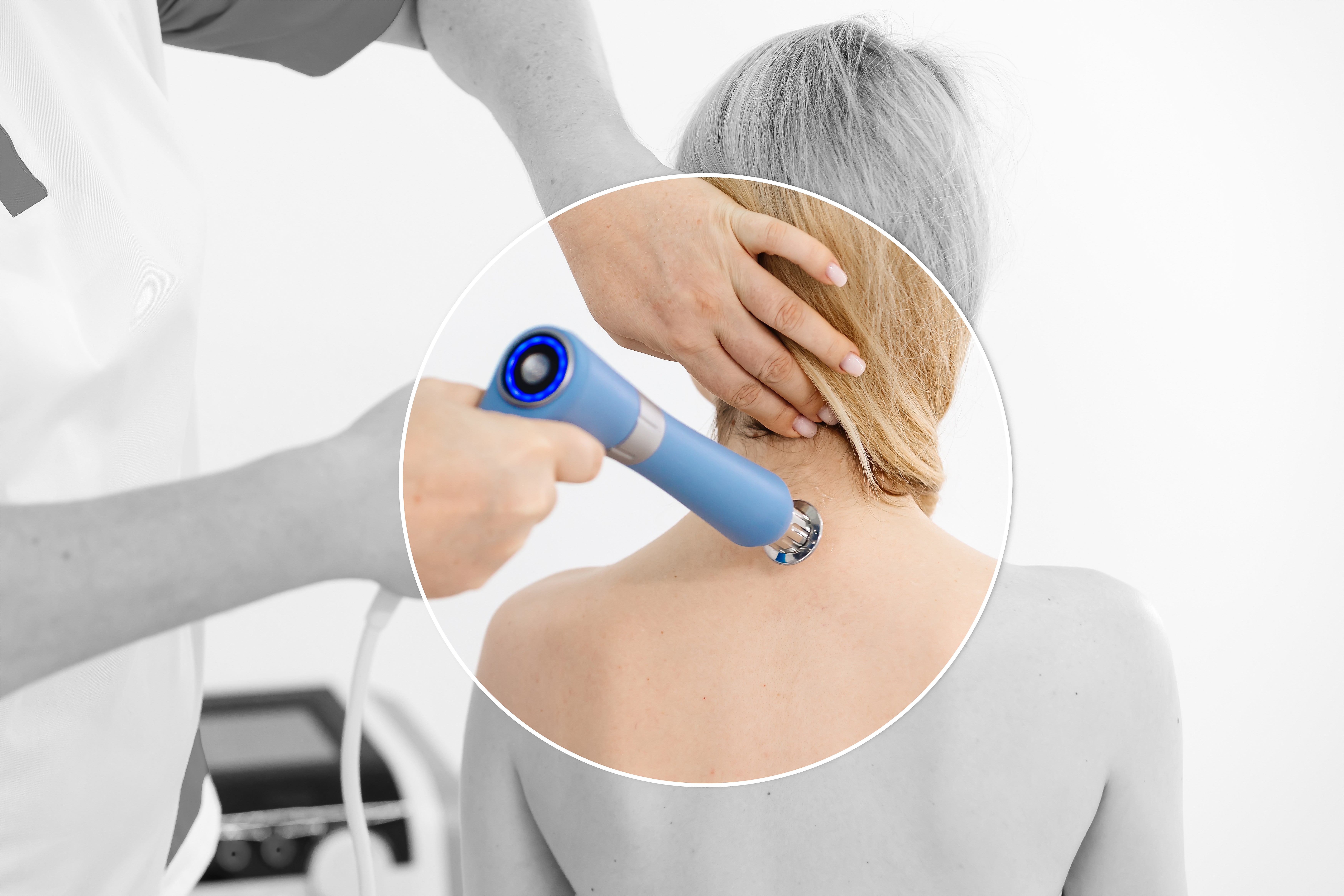 shockwave therapy being performed