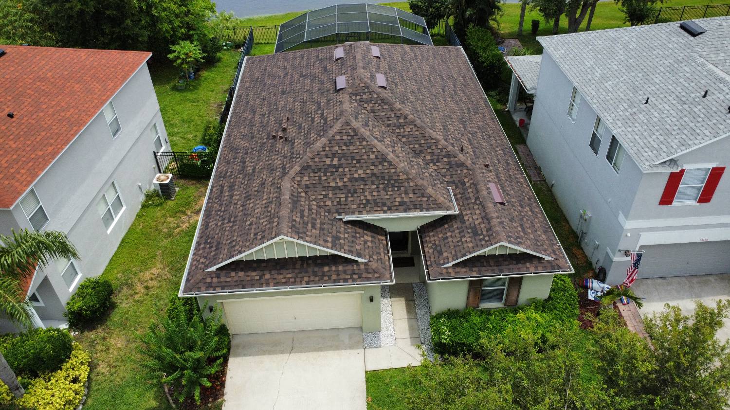 Architectural shingle roofing installed on a home in Central Florida