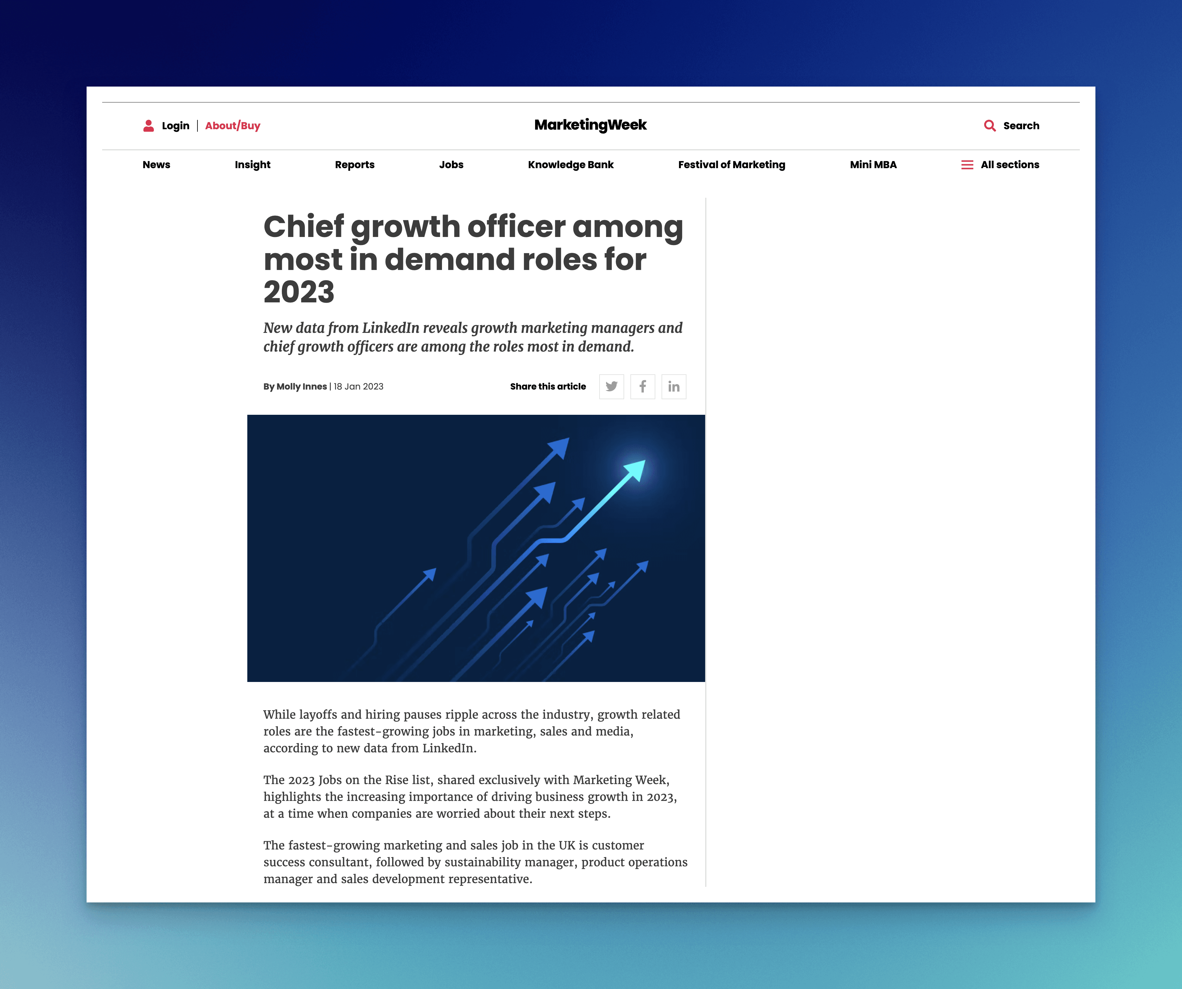 Growth marketing managers and chief growth officers are among the roles most in demand