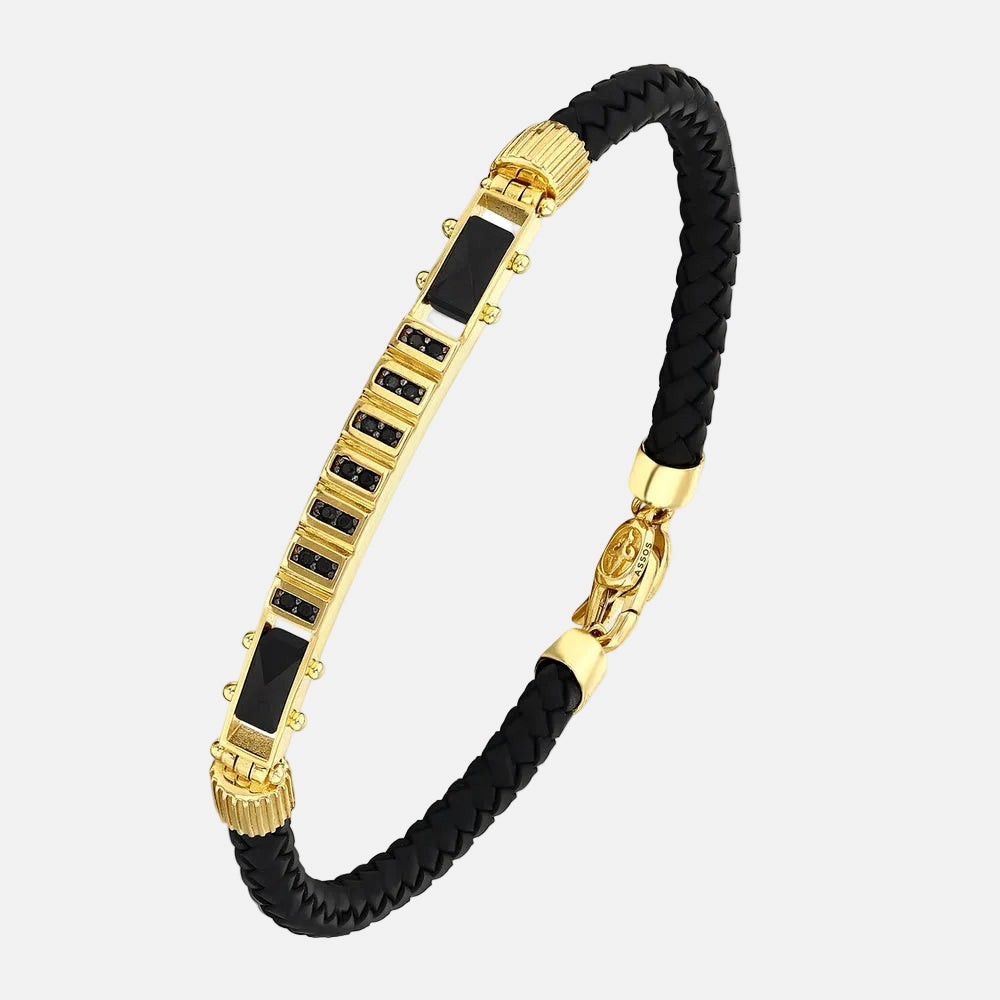 Assos Pırlanta 14 Ayar Altın Modern Tasarım Şık Erkek Bileklik