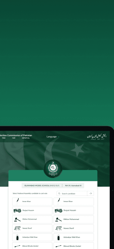 Web dashboard of iVoting highlighting voter registration portal with secure login and personal detail verification.