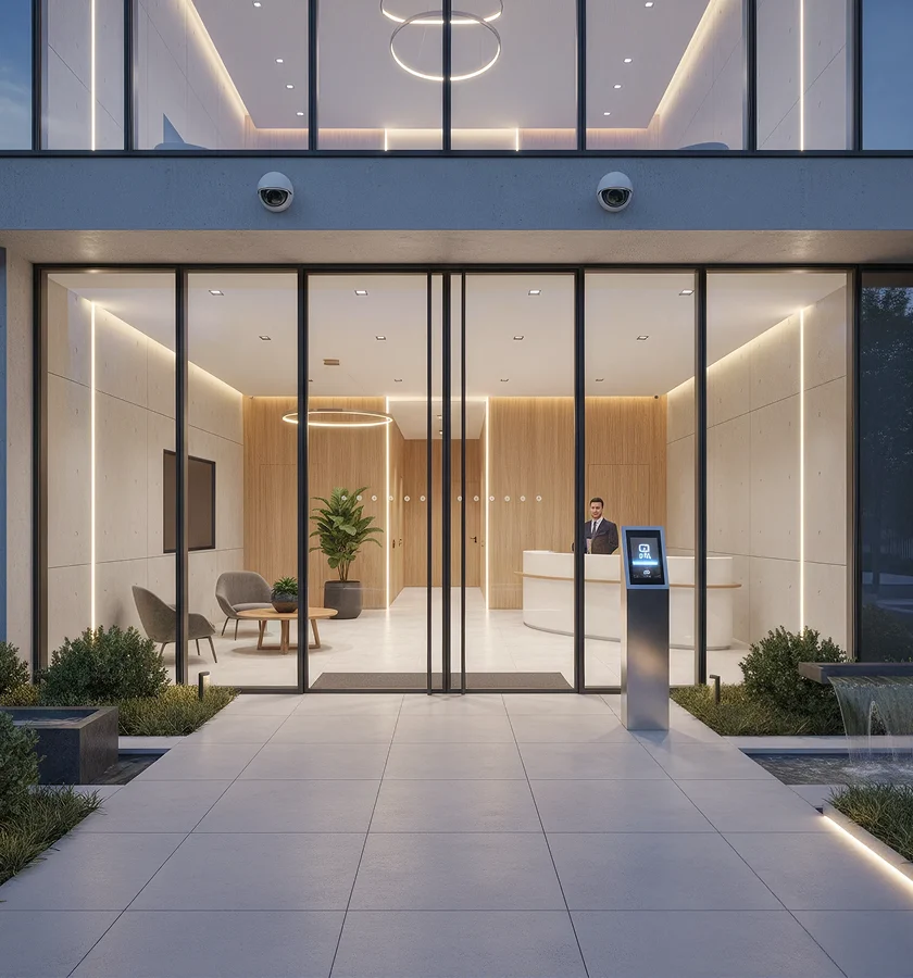 Resident facilities with controlled security and convenient parking areas.