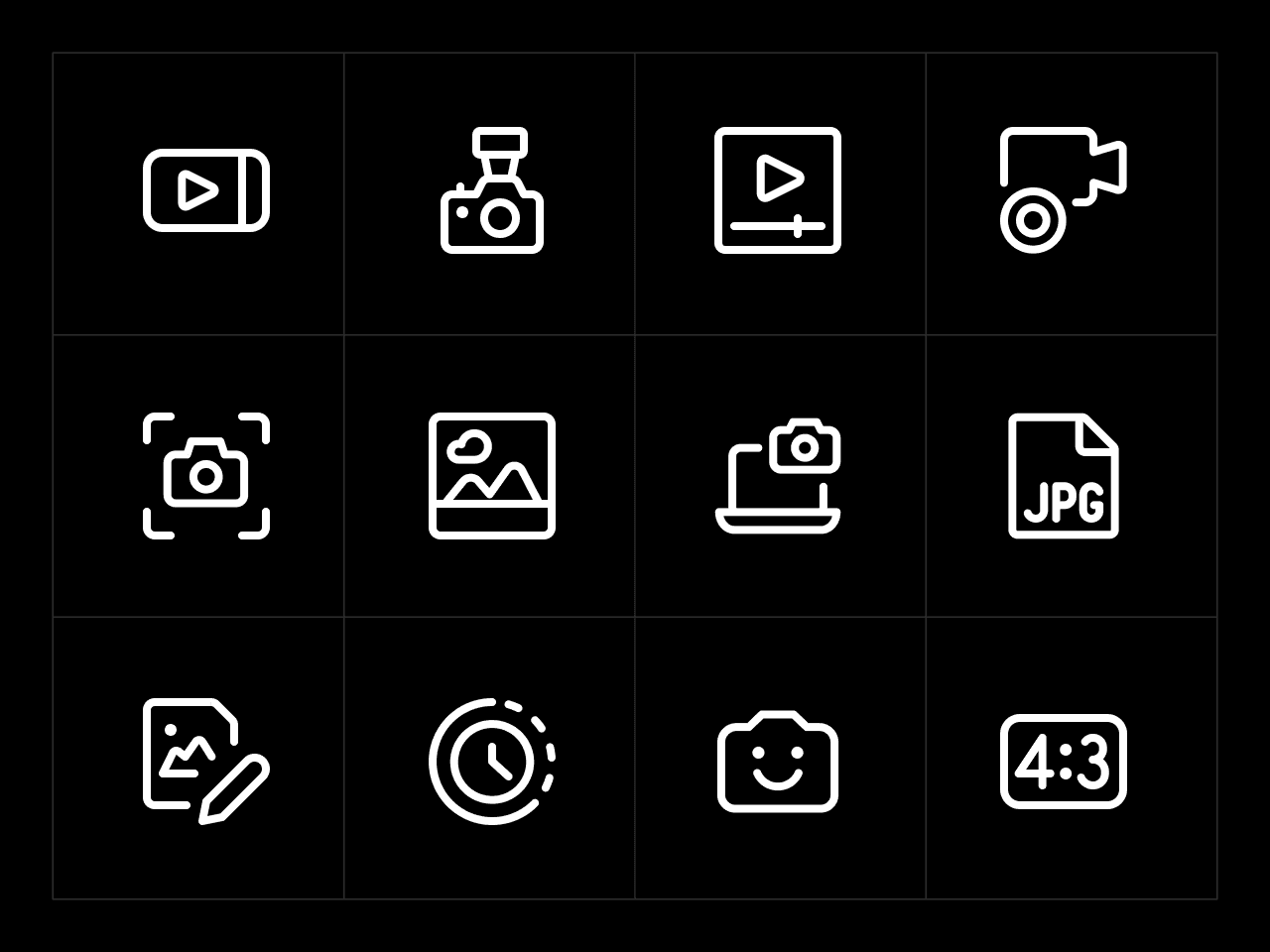 Ultimate Regular Photo and Video Icon Set