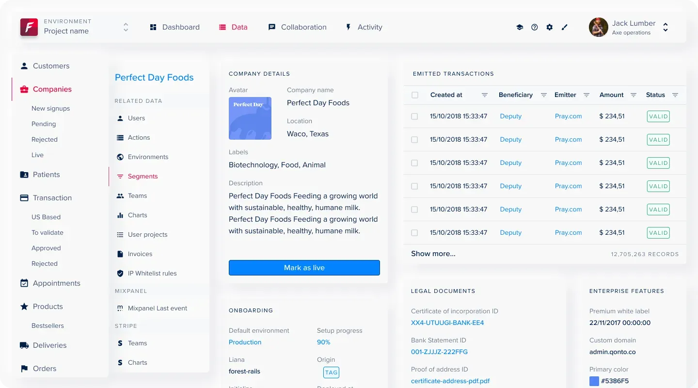 An example of the Forest Admin interface.