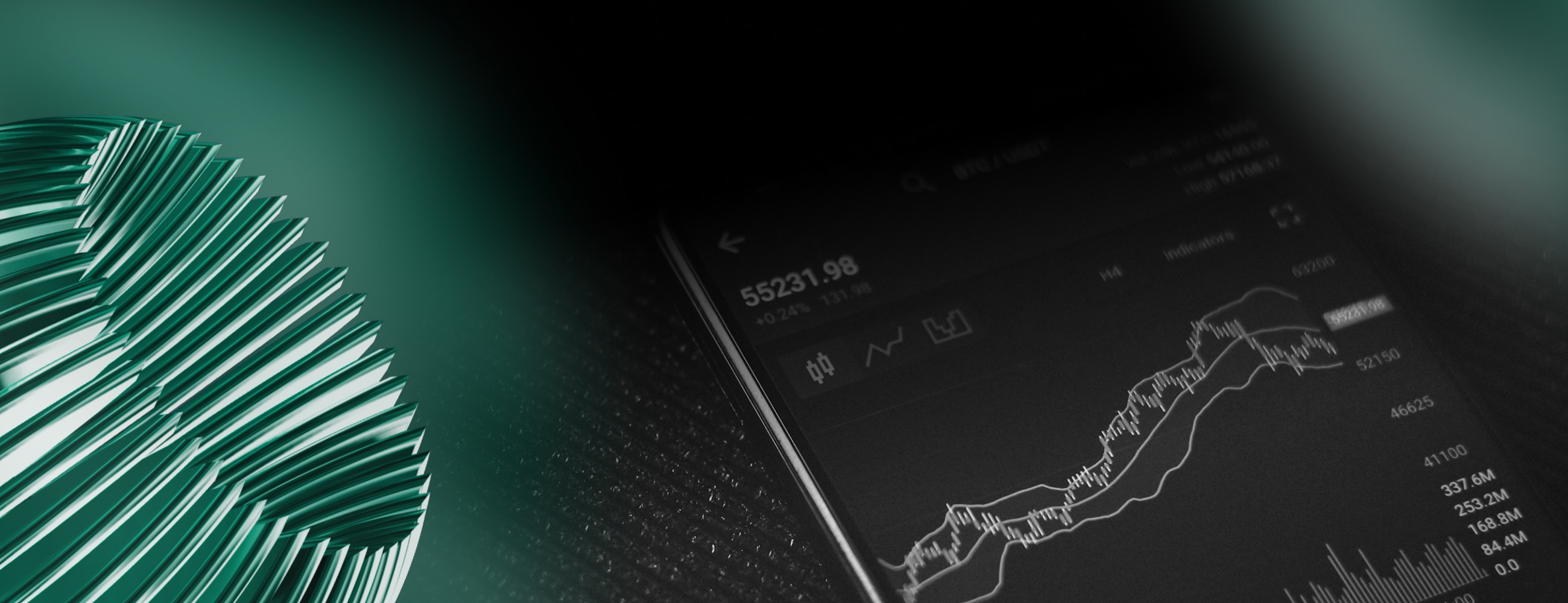 phone showing trading on screen