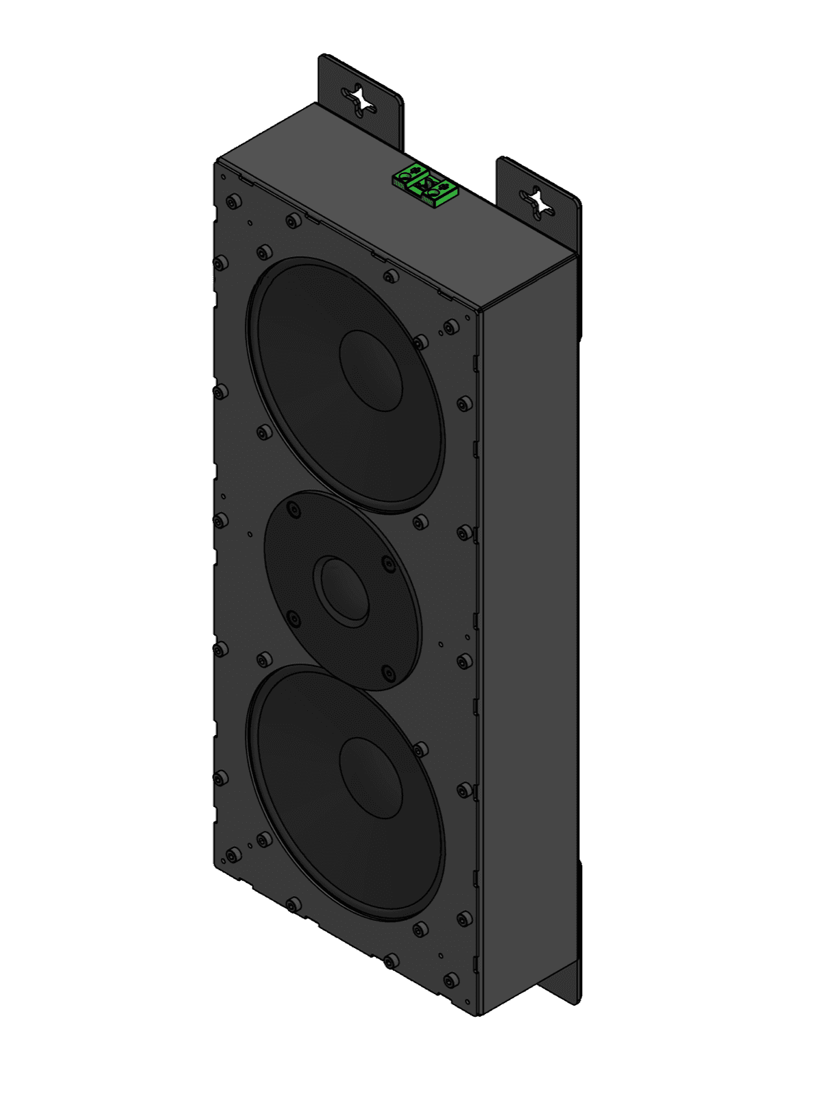 Black smart home device with screen showing time and temp