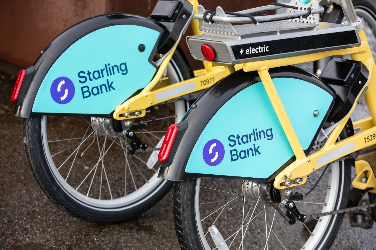 Starling Bank sponsored bike hire scheme in Manchester