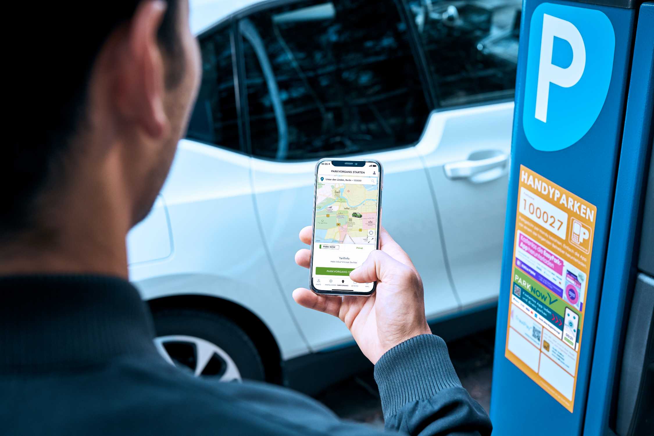 PARK NOW app parking sign brand touchpoint asset