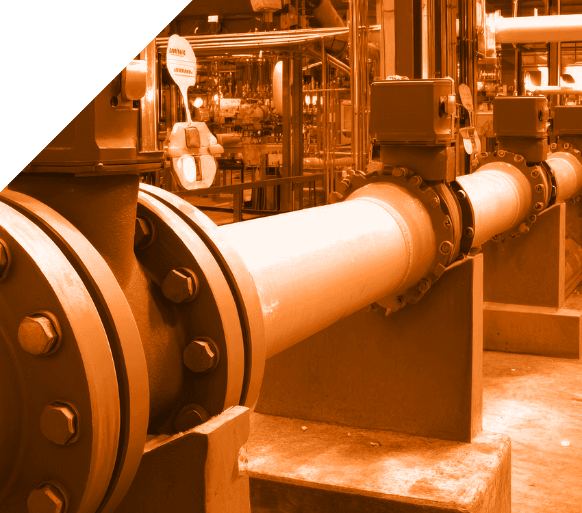 Big water pipes in a commercial setting