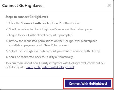Connect with GoHighLevel
