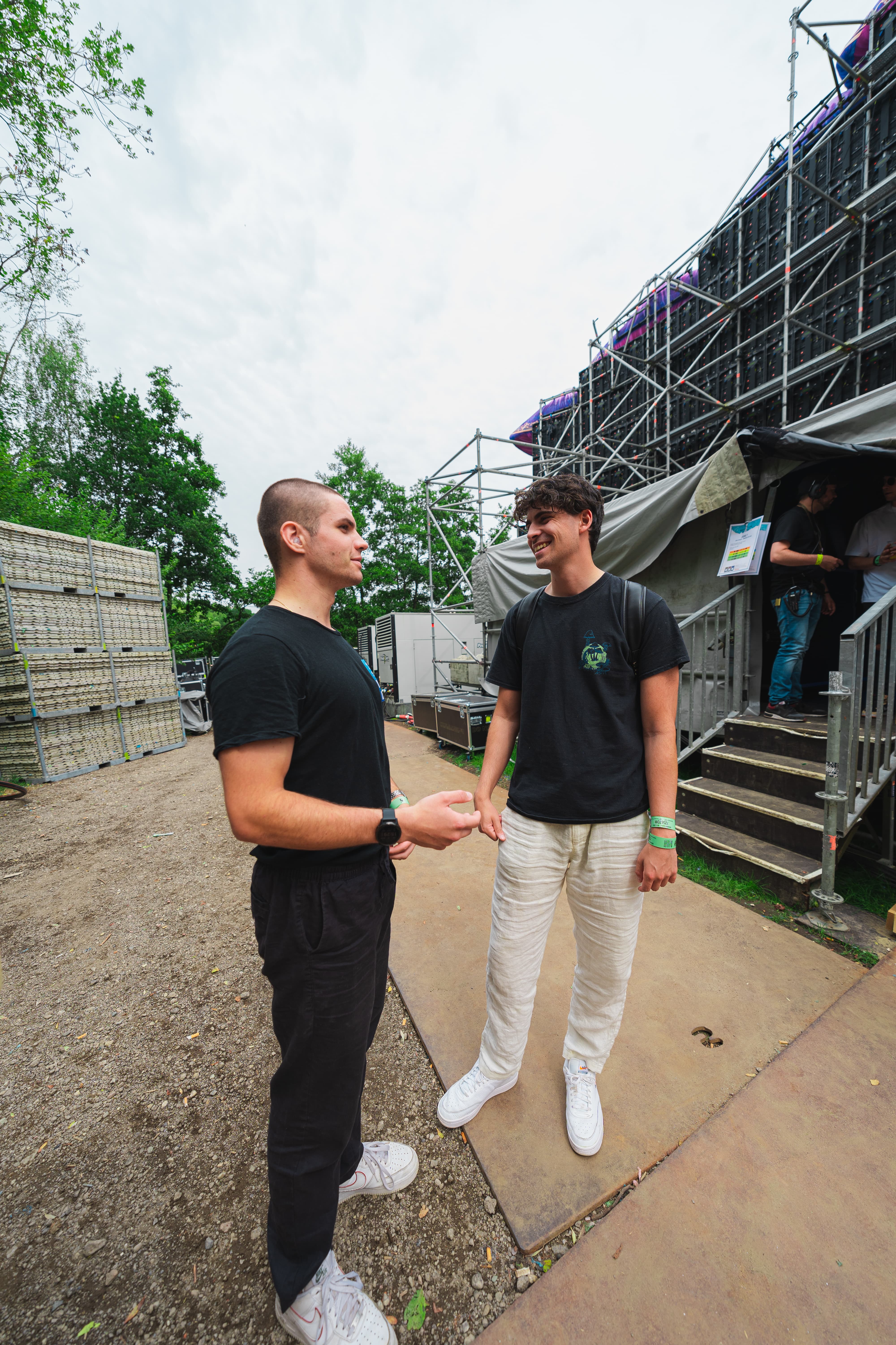 Flyby talking backstage at Tomorrowland with Refuzion