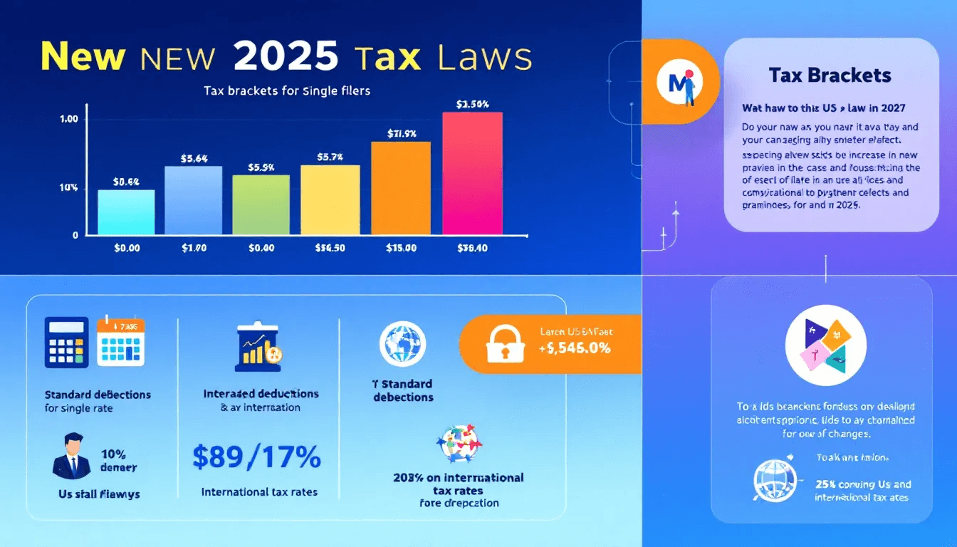 Visual representation of the new 2025 tax laws in the US, showcasing tax bracket adjustments.
