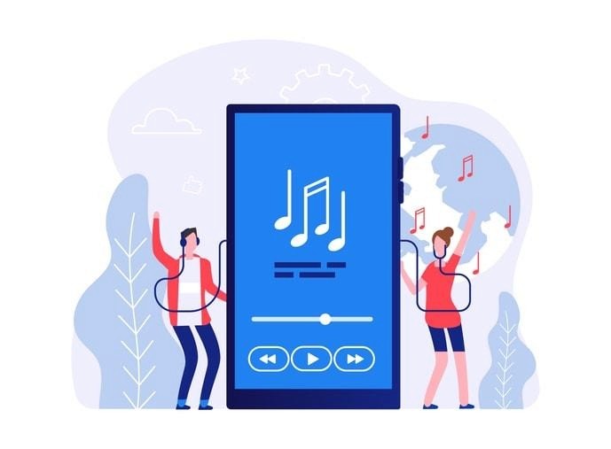 The image shows a smartphone screen displaying an audio waveform being processed into digital data, illustrating music recognition technology in action. This visual representation highlights the app's ability to identify songs playing, potentially using algorithms similar to those found in the Shazam app for music discovery.