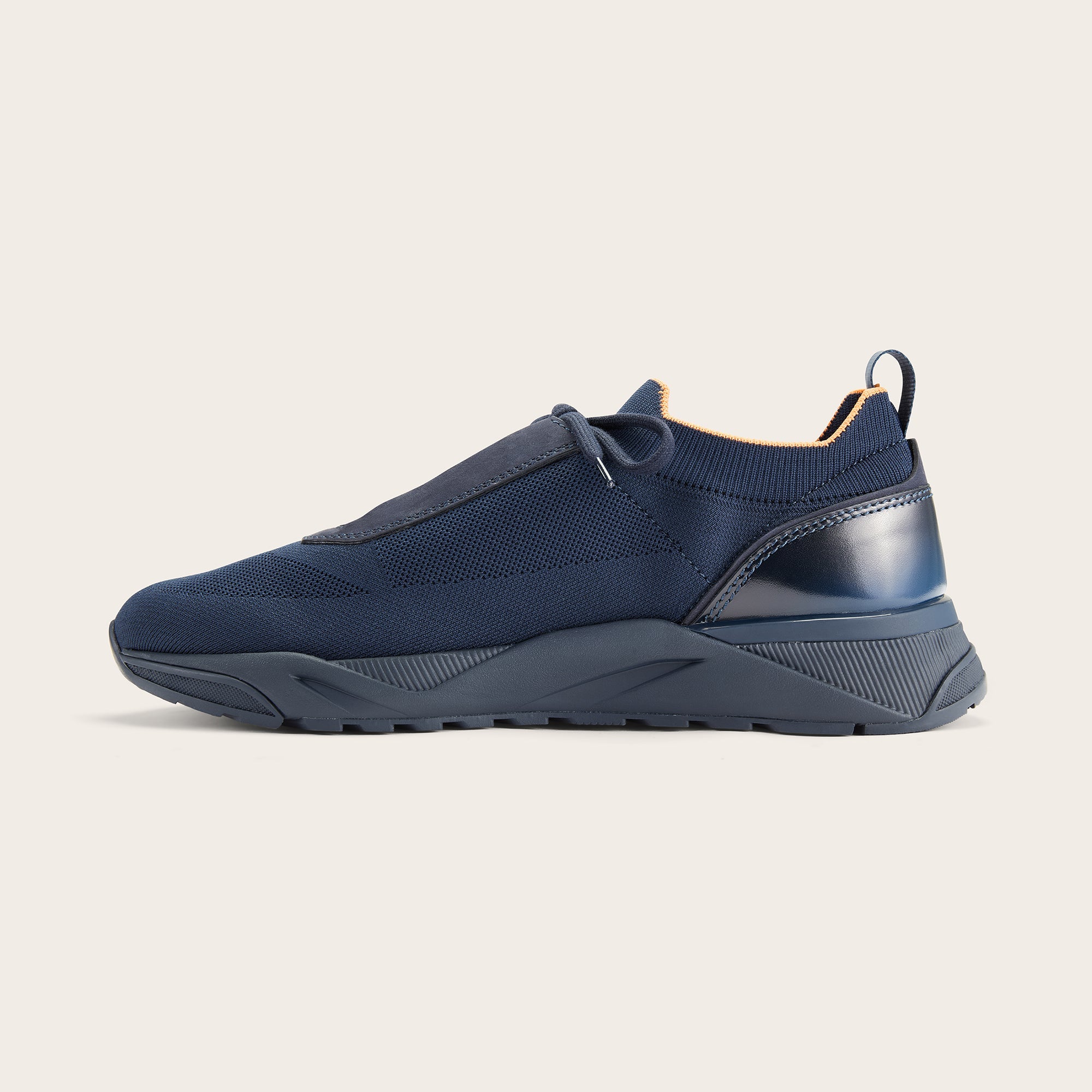 Men's Navy Knit Sneakers - Mandelli UK