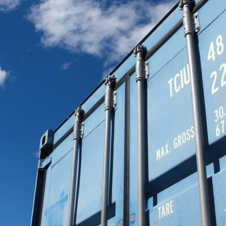 Freight container symbolizing logistics operations and freight broker insurance needs