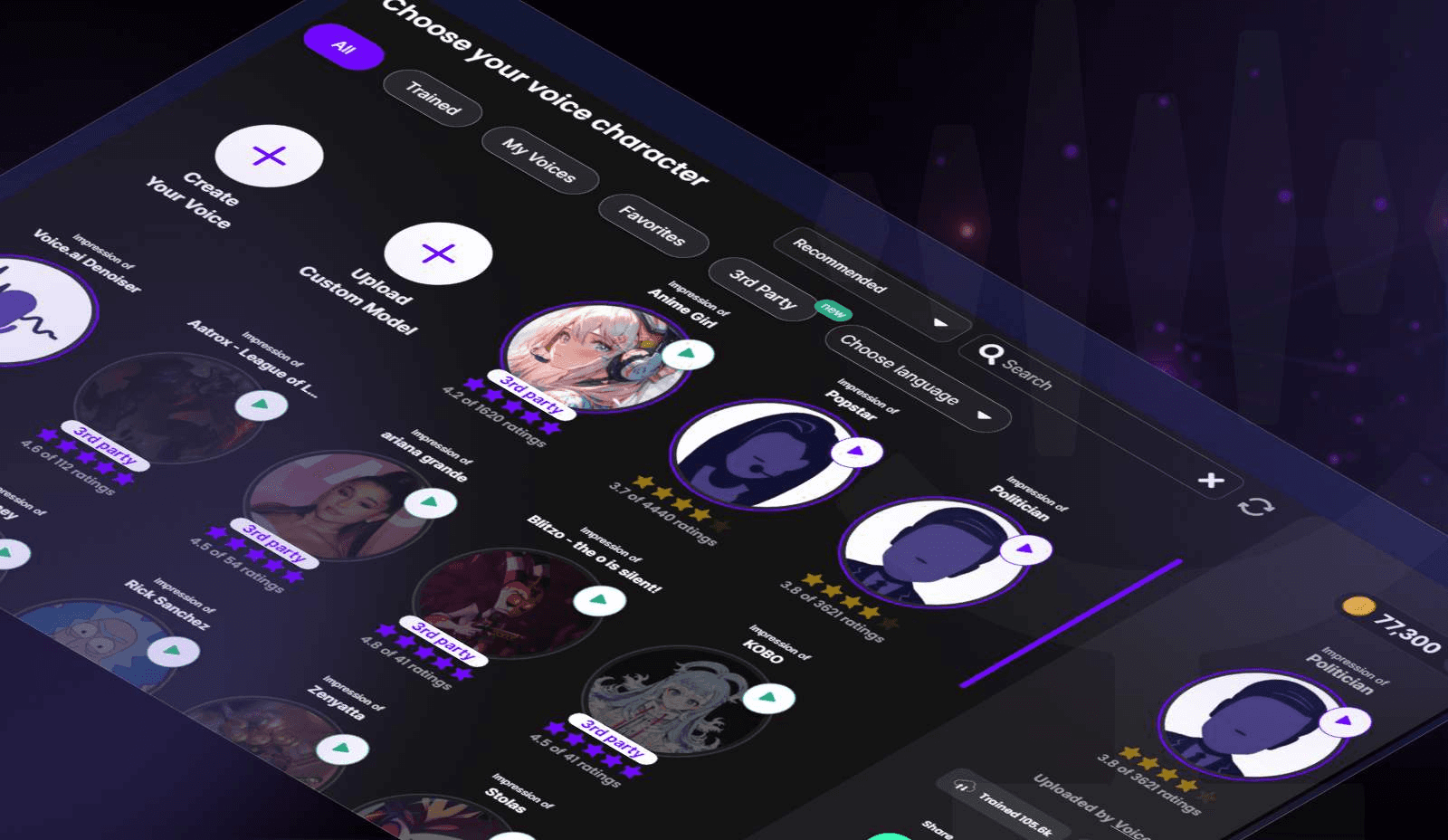 Screen shows an AI voice changer - : How to Make Character AI Voices
