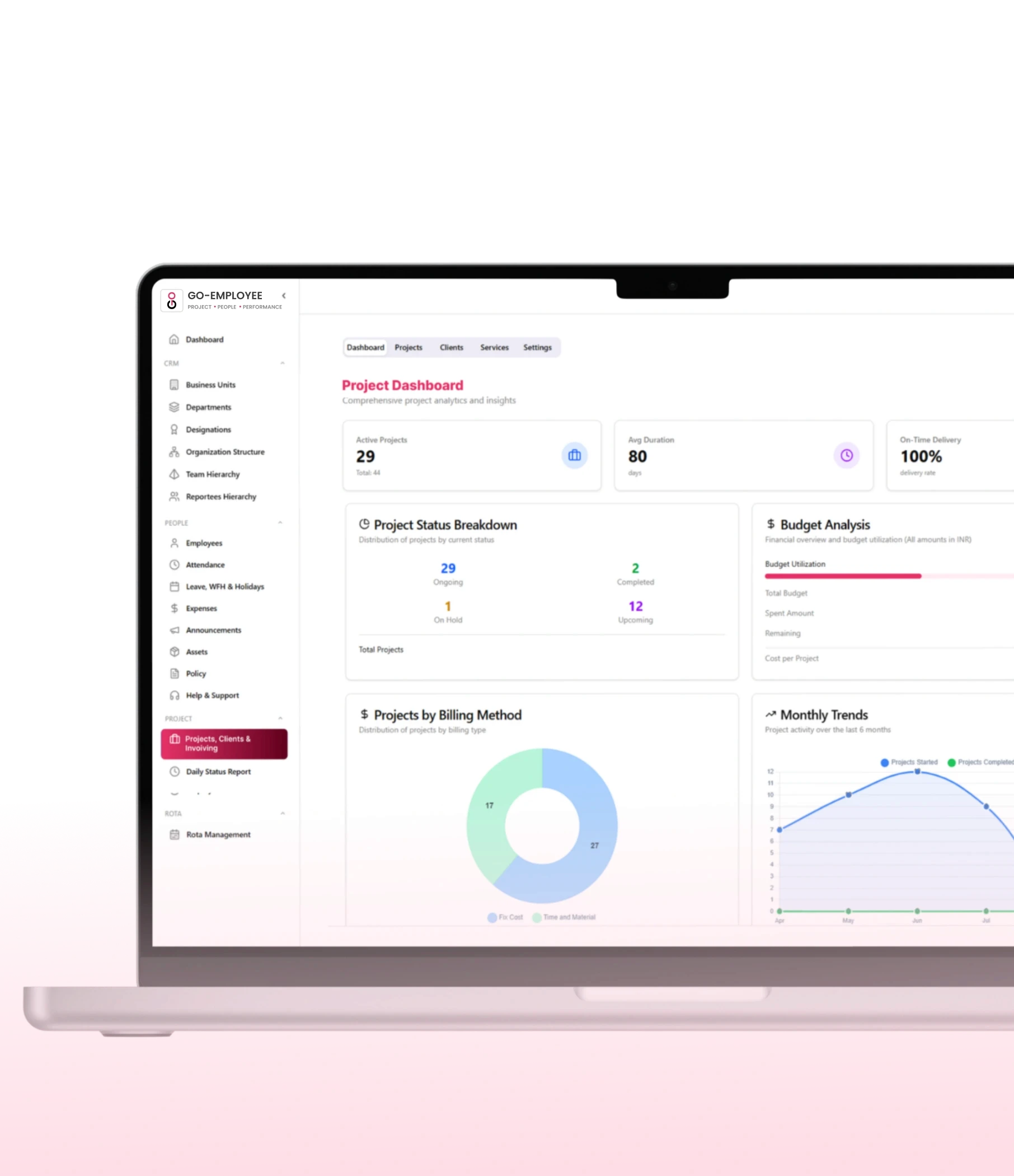 Go-Employee Project Module Dashboard