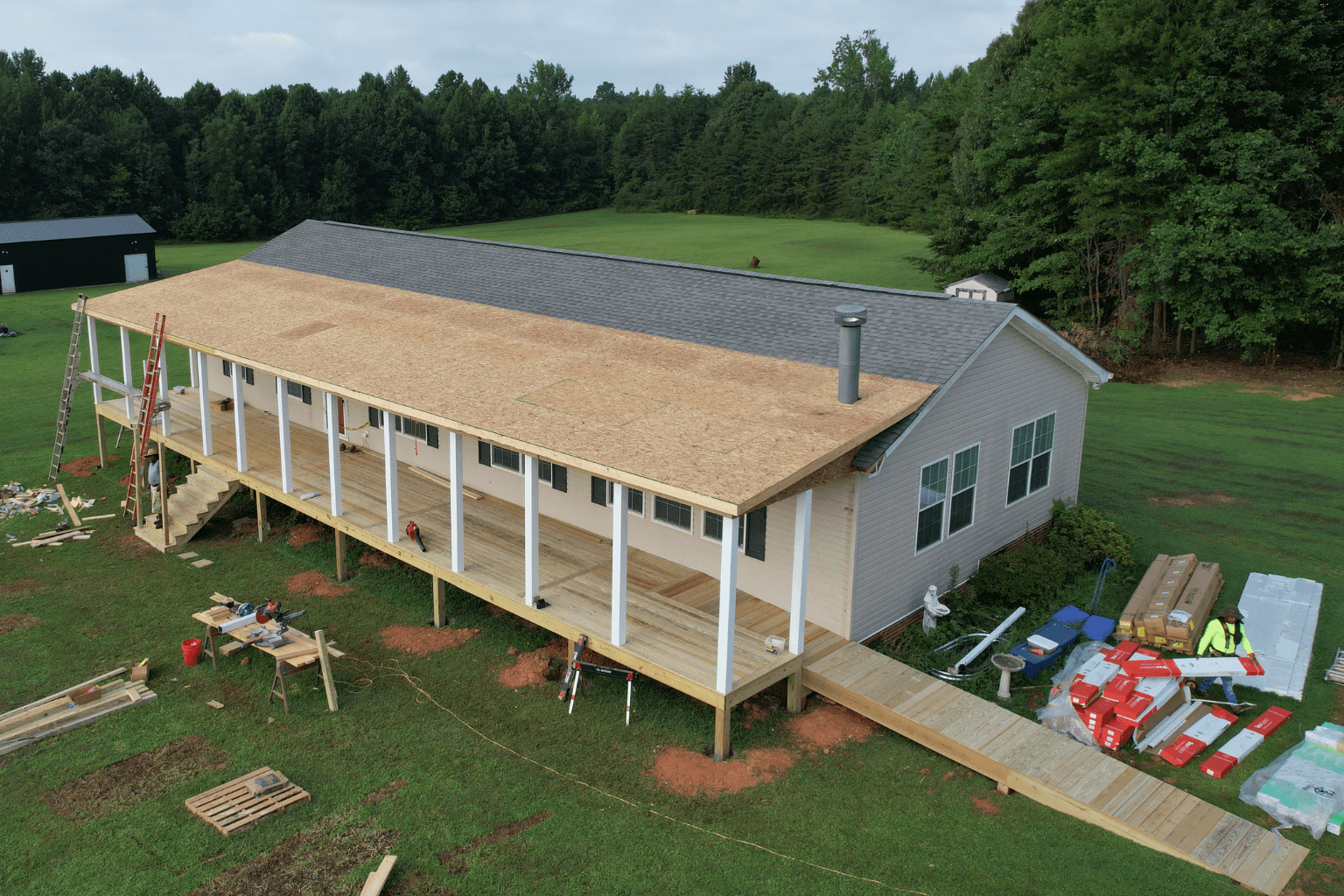Farmers Porch being built in the Triad NC