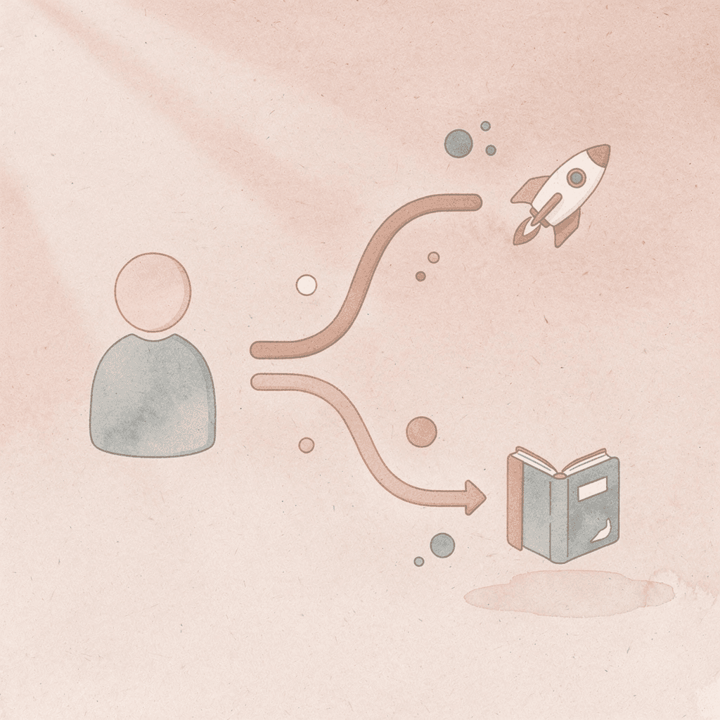 Brain splitting into passive and active learning paths