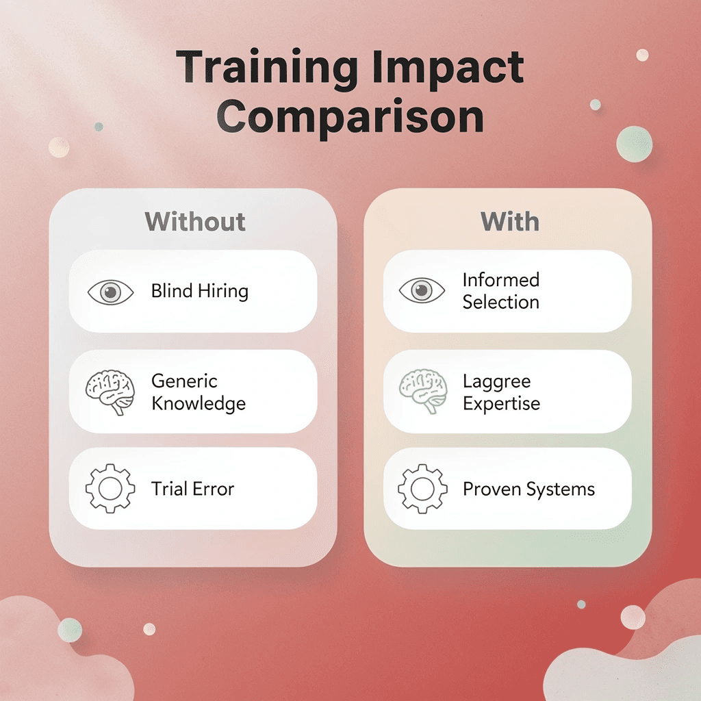 Comparison chart showing benefits of instructor training