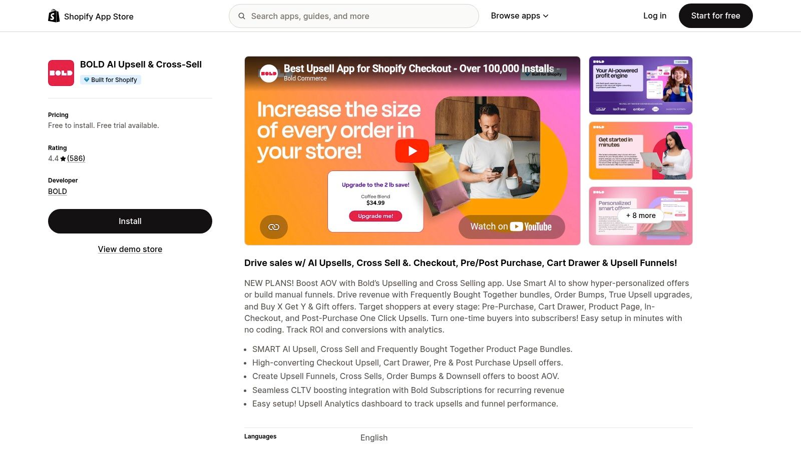 BOLD AI Upsell & Cross‑Sell (Bold Upsell)