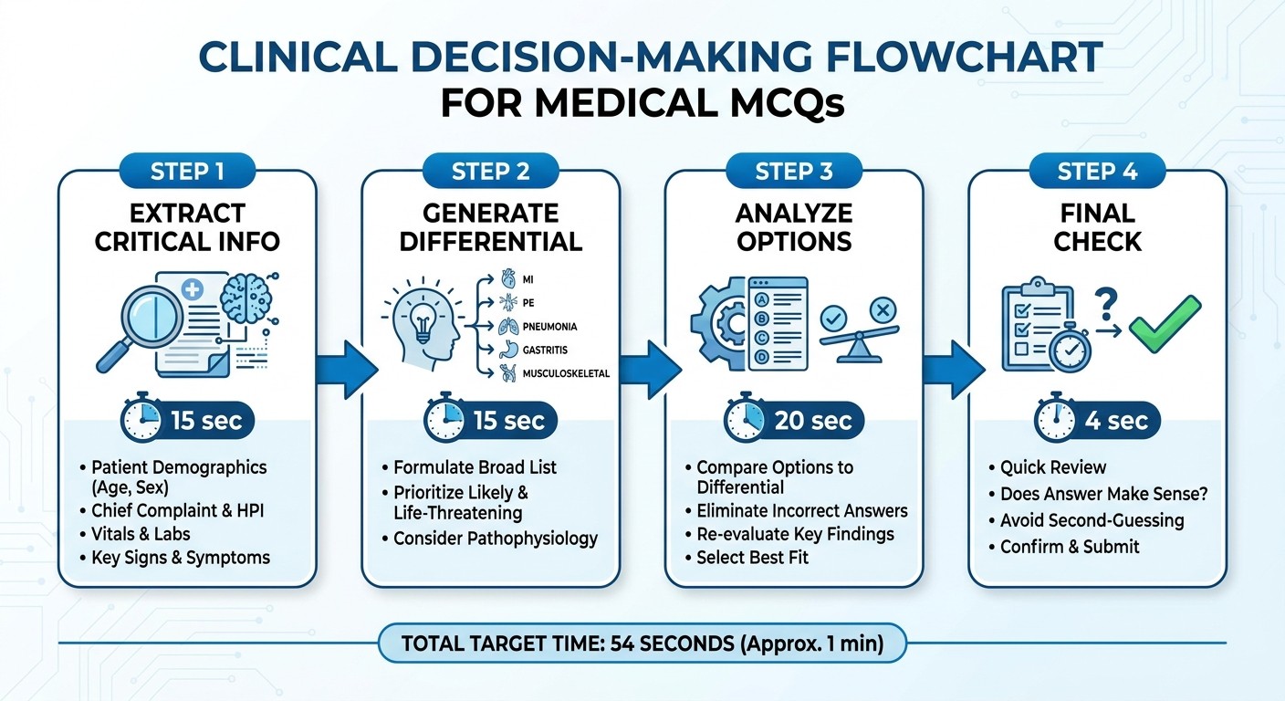 Clinical Decision-Making Workflow for INICET MCQs