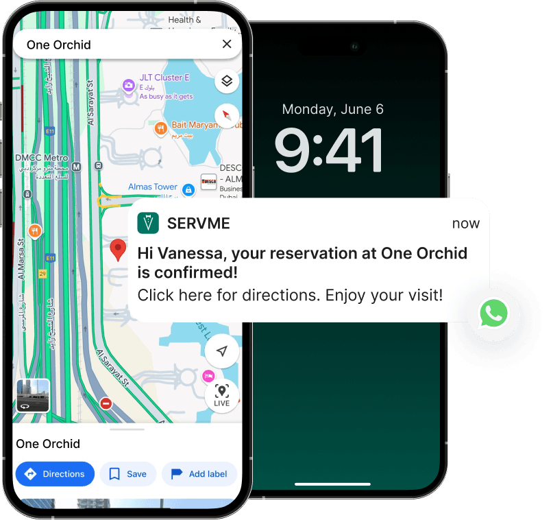 get directions on whatsapp