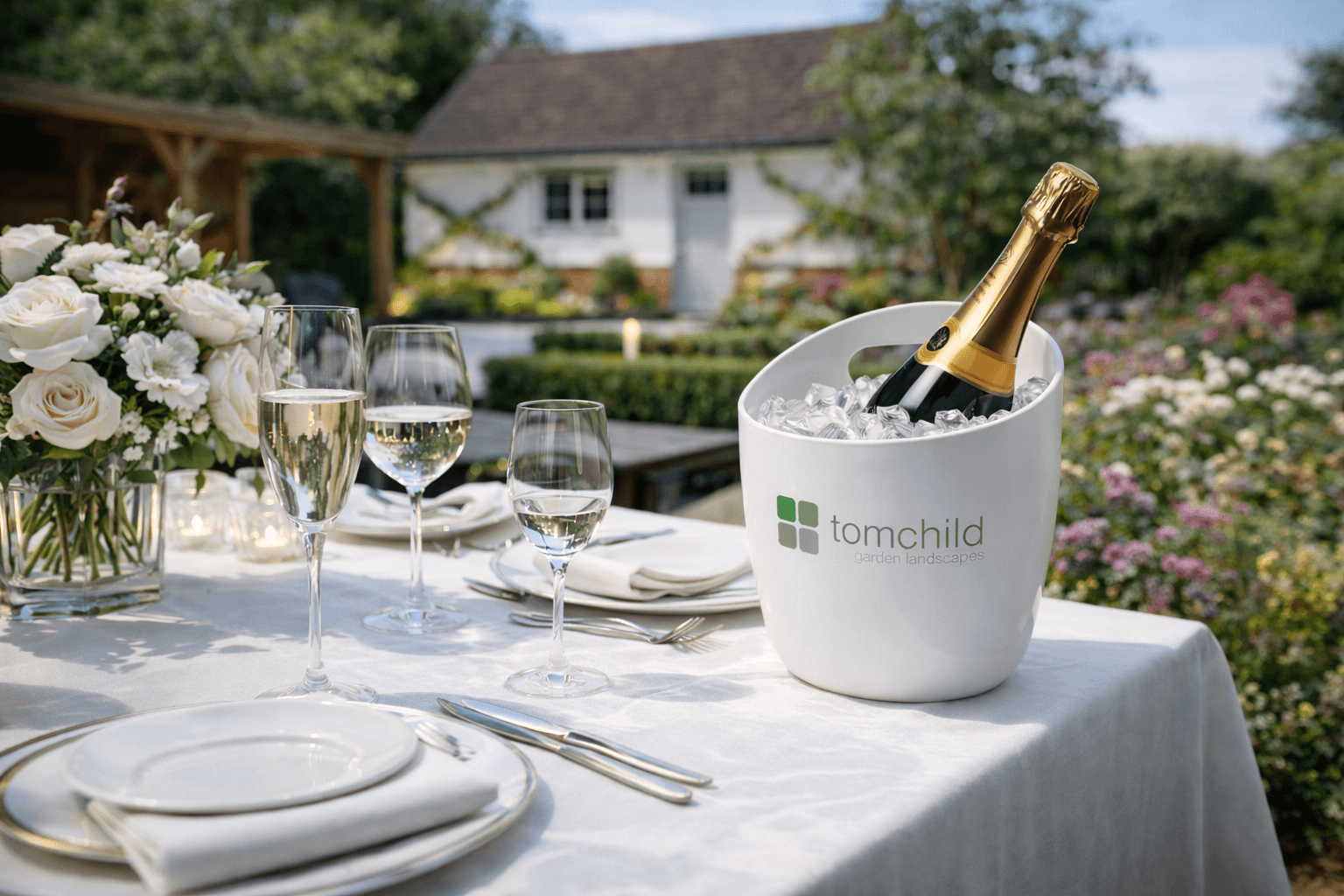 Modern landscaped garden showcasing professional outdoor design.