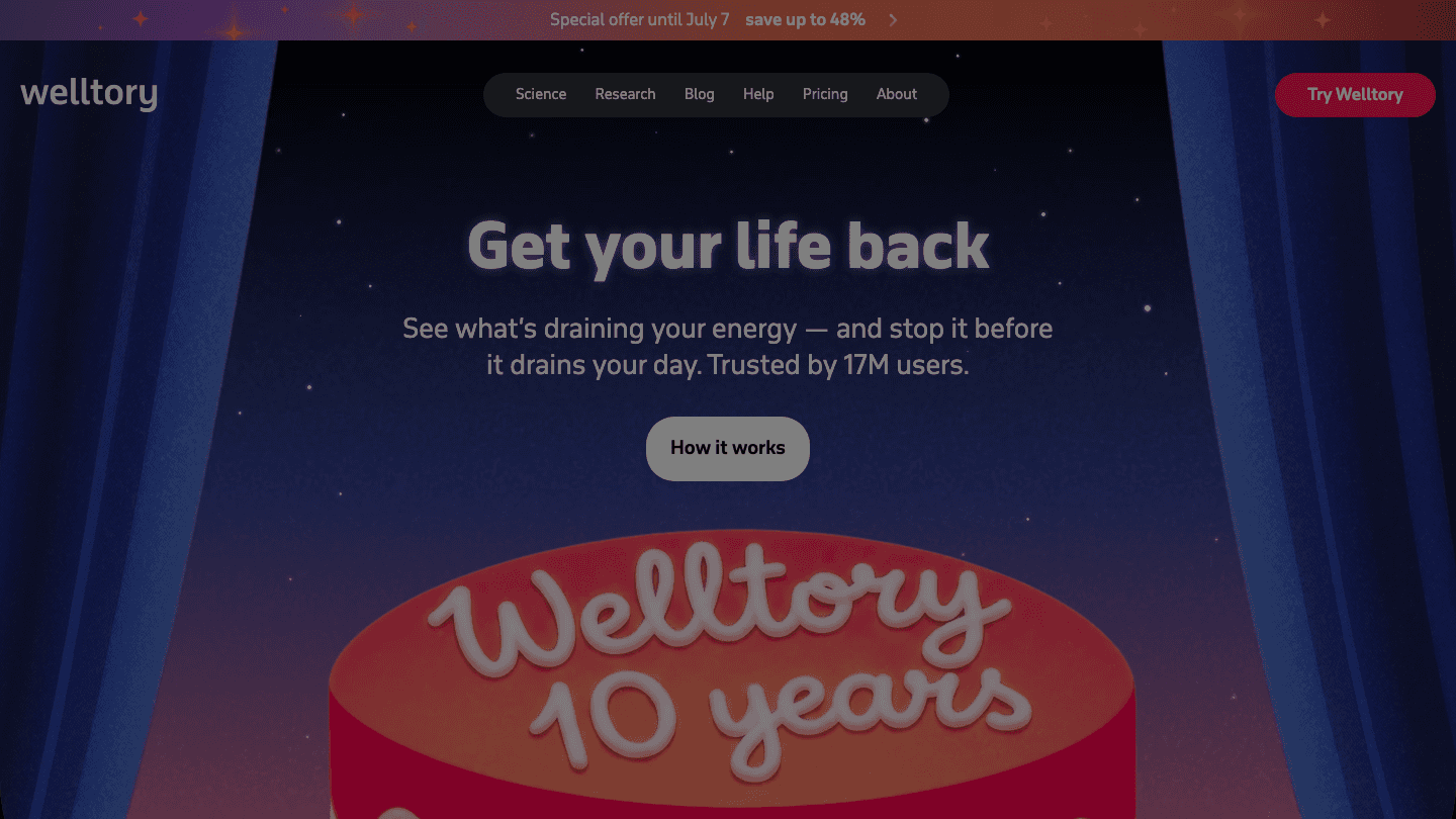 Welltory health and stress tracker