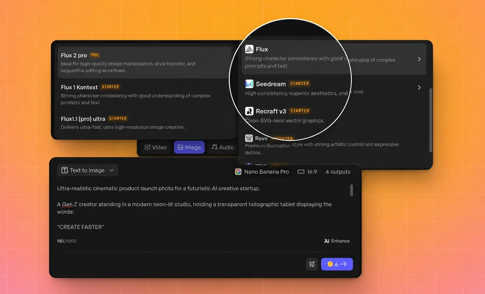 Creatify interface