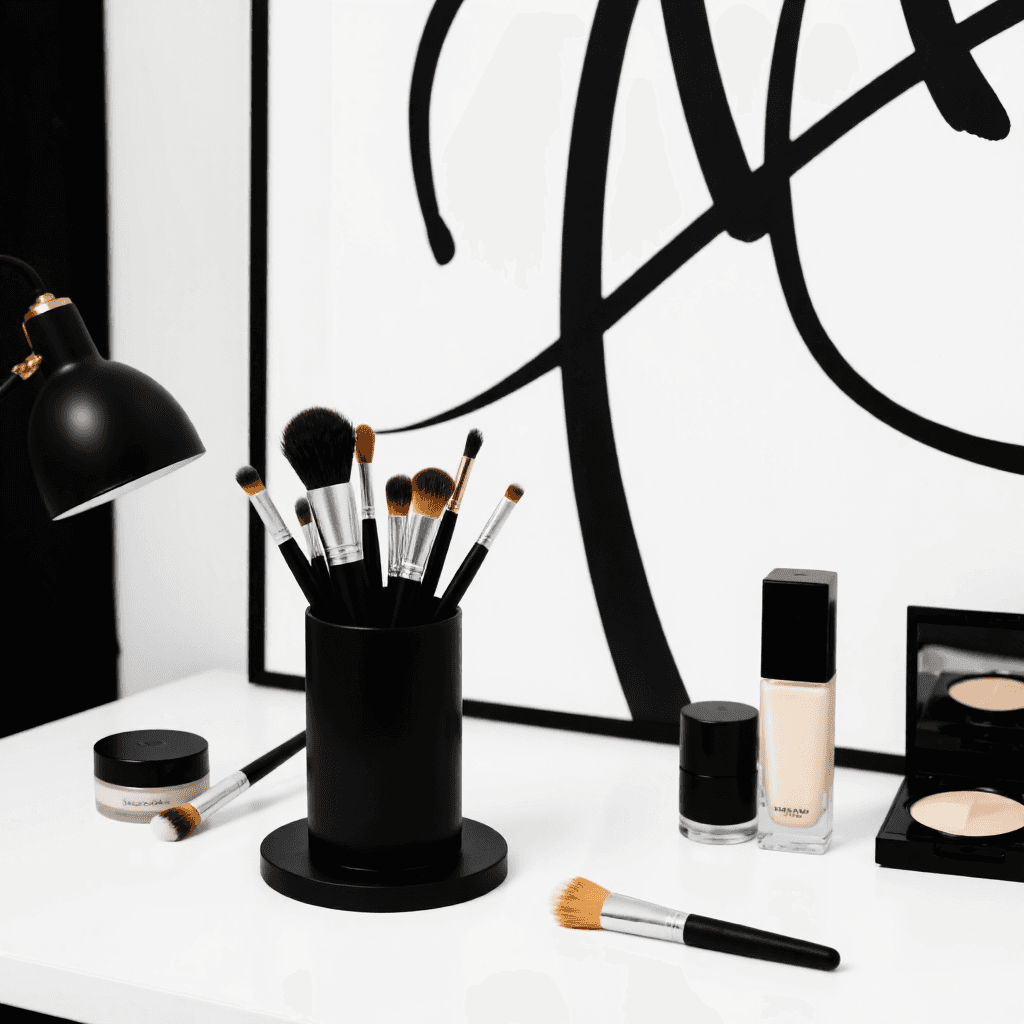 product photography of makeup brushes