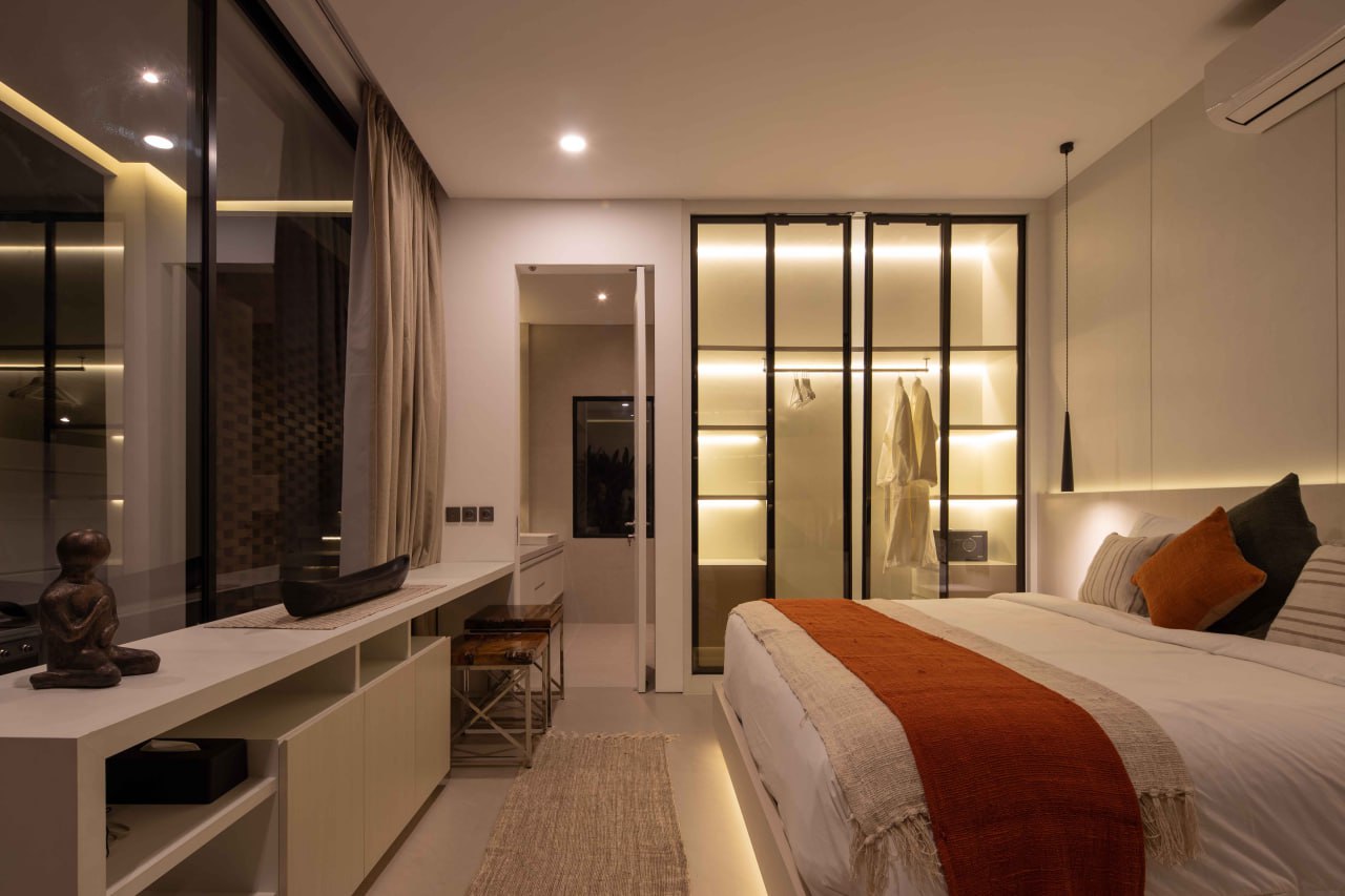 modern 3-bedroom villa in Buduk with a rooftop terrace and panoramic rice field views