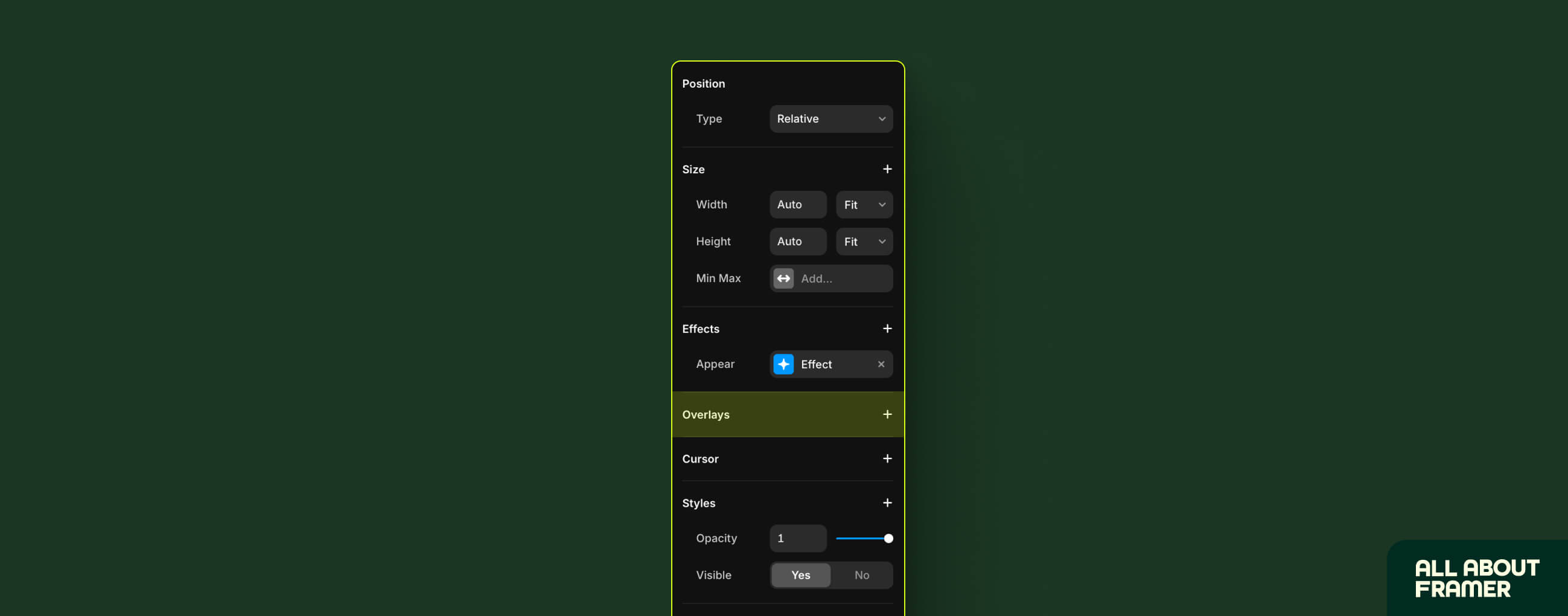 Adding an overlay in Framer