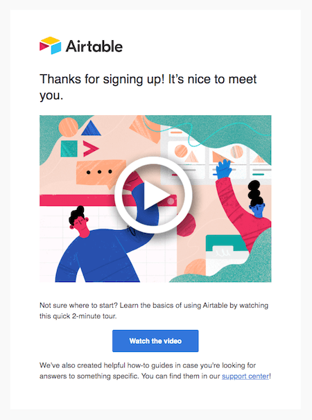 welcome and confirmation email marketing example