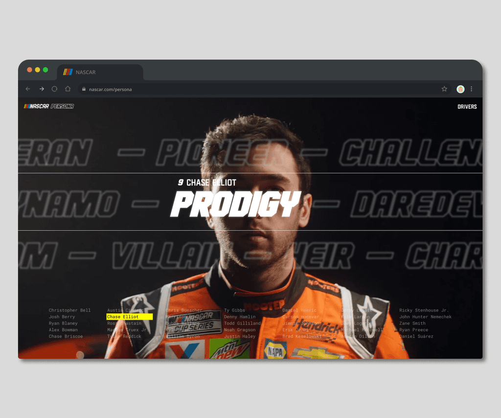NASCAR Microsite design