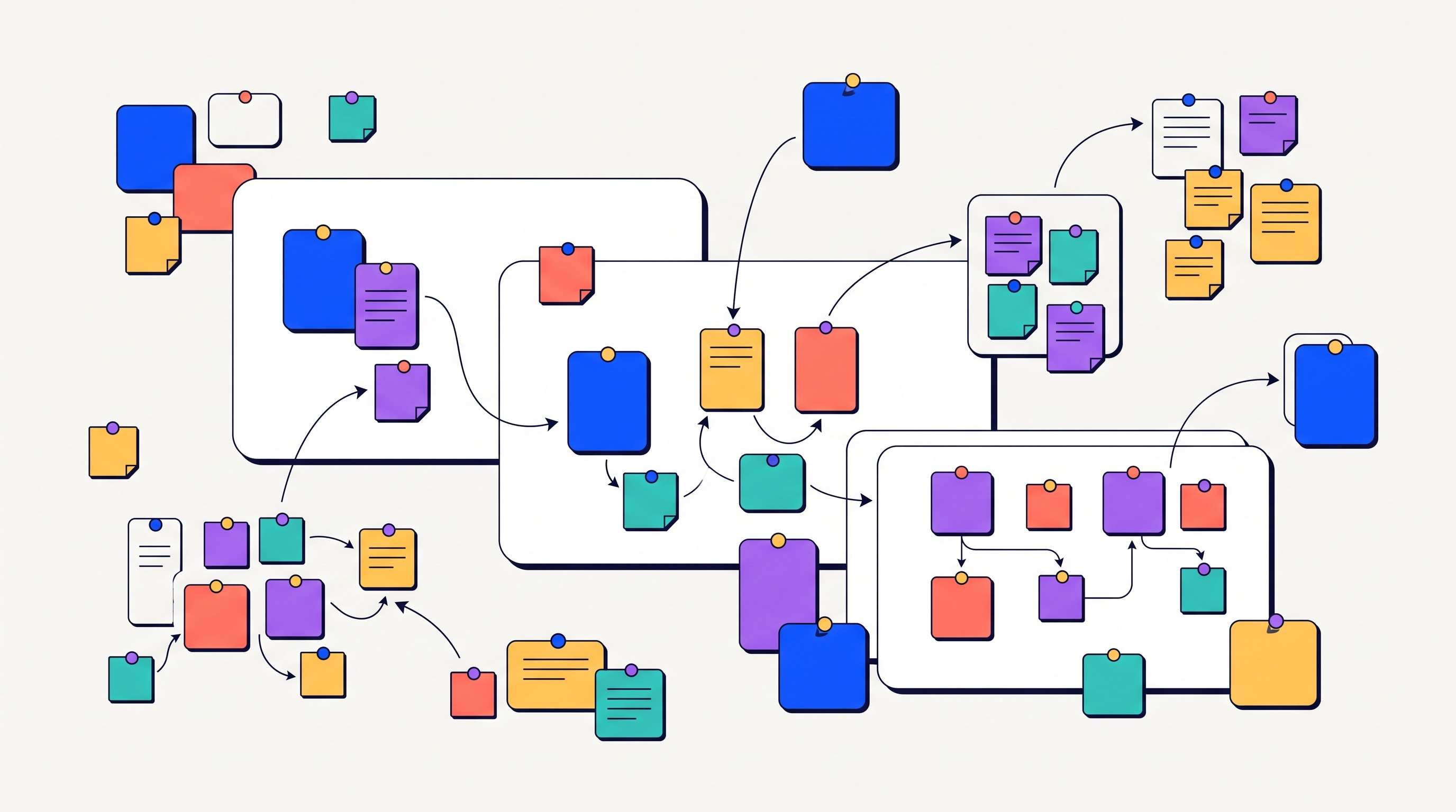 Visual canvas and connected-note workflow comparison