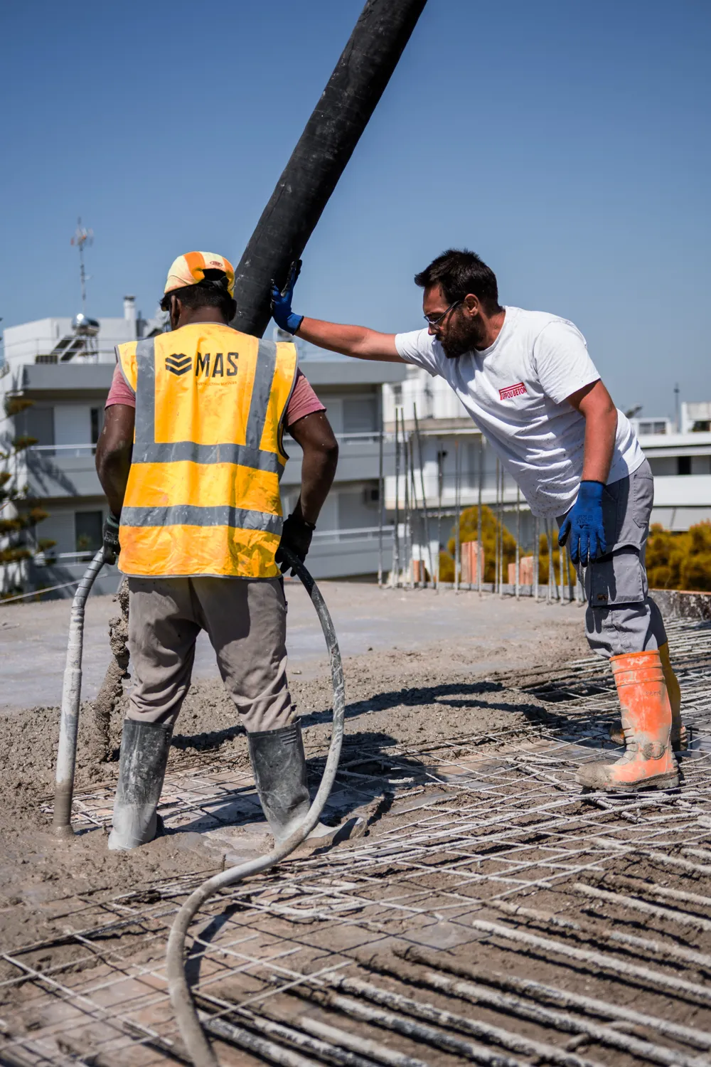 Concrete pour, Spartis site, July 2026. Photographed by TERAMOK.