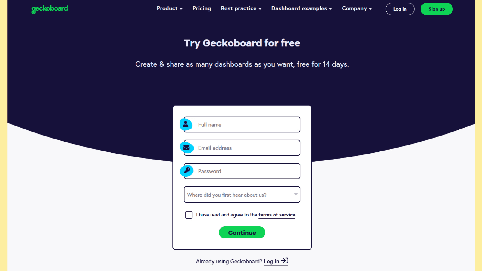 Landing page checklist: Less form fields