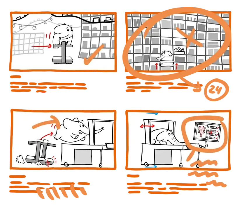 Requests for changes to the storyboard