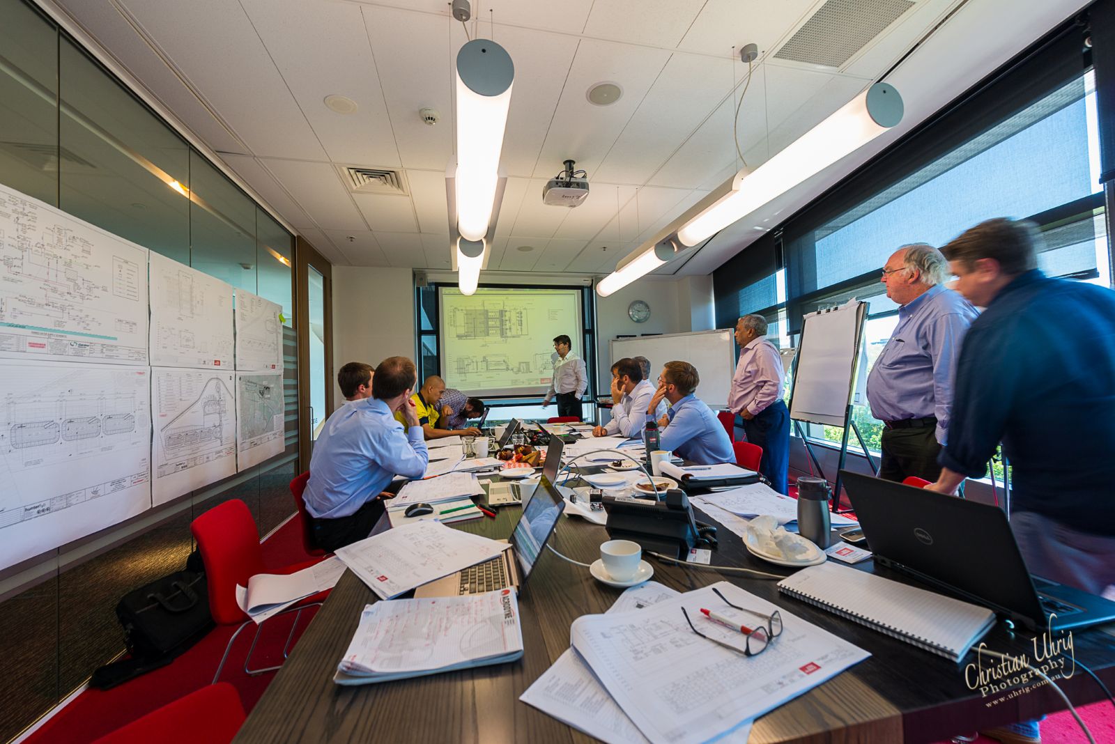 UMINEX team and project stakeholders conducting a technical workshop and design review during planning for the Parkes Sewage Treatment Plant.