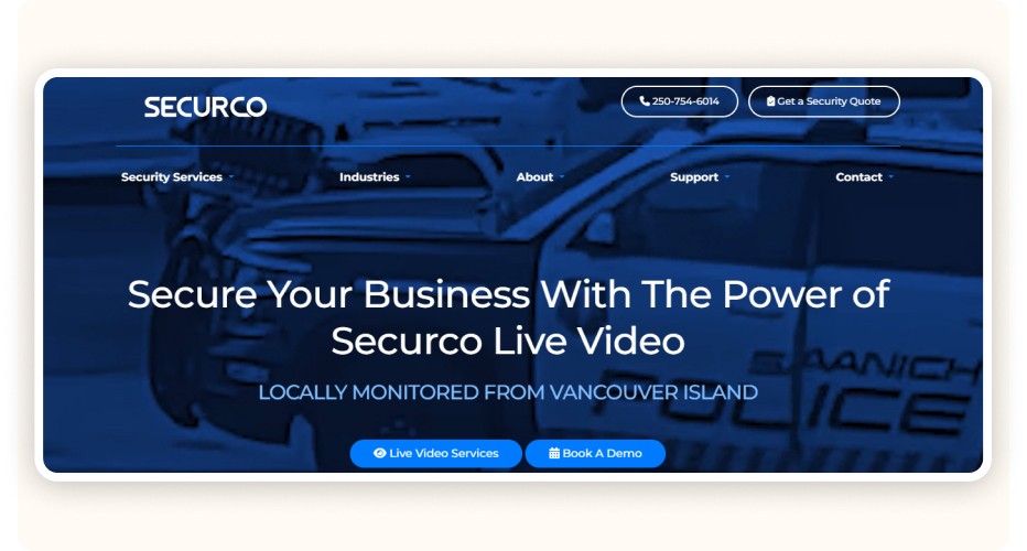 Securco website homepage