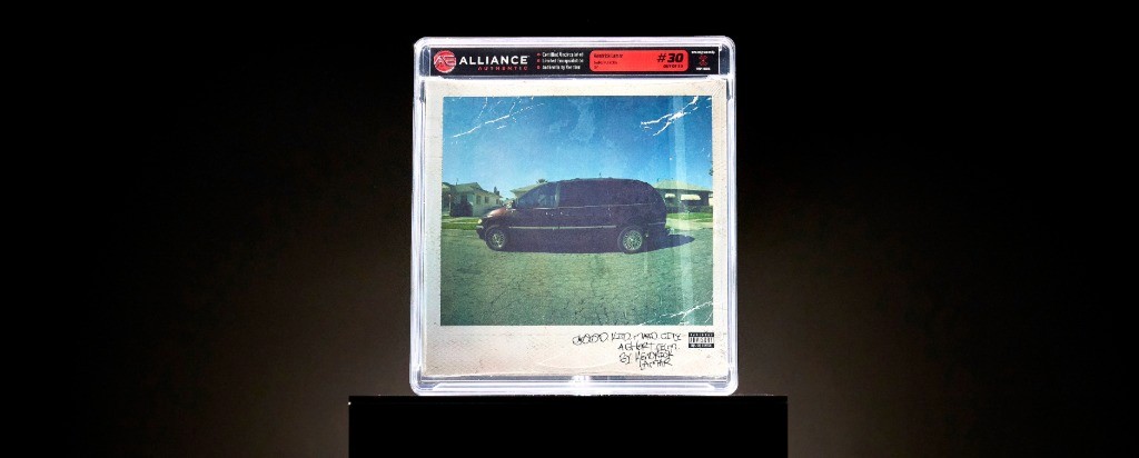 Image of an Alliance Authentic case, holding a preserved vinyl record.