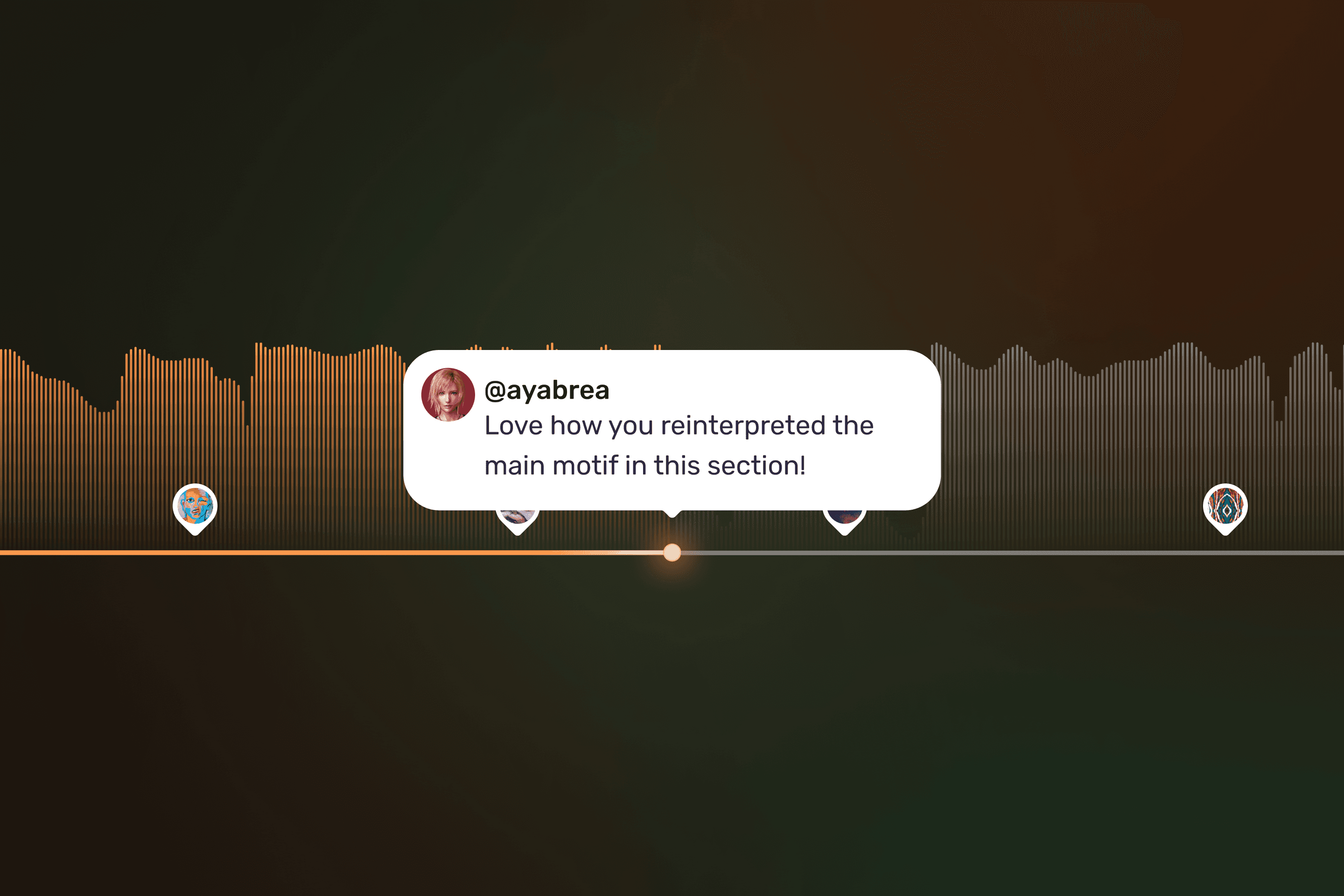 Detail of a comment appearing during playback.