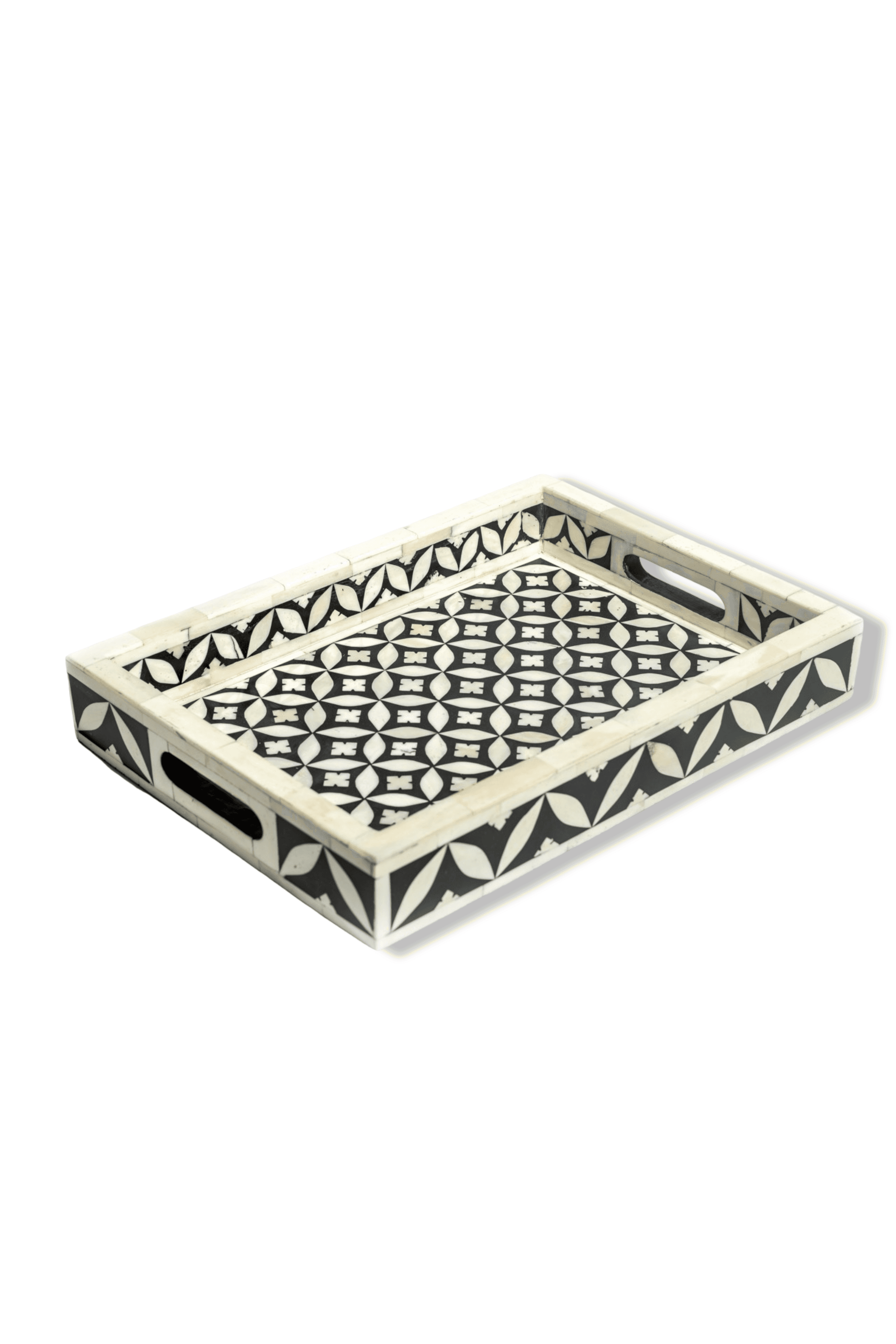 Bone inlay on acacia wood / Neutral