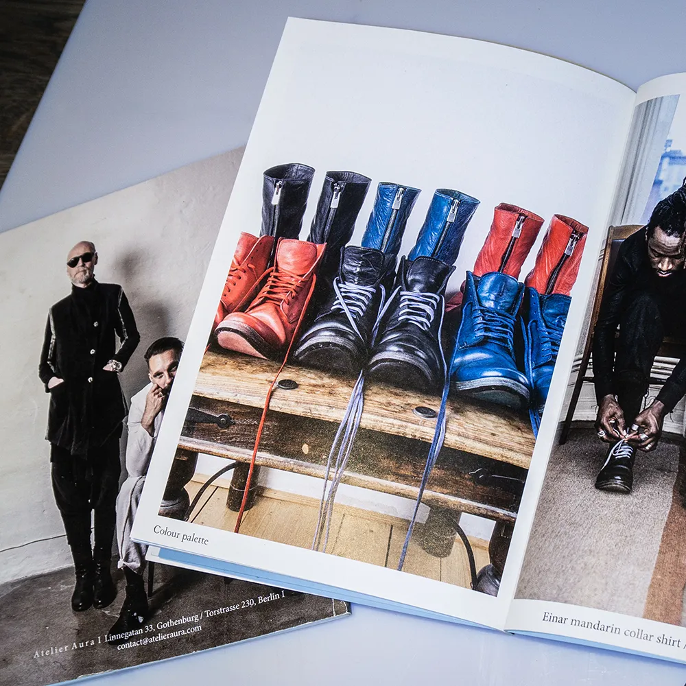 Atelier Aura look book featuring swedish designer Lars Wallin